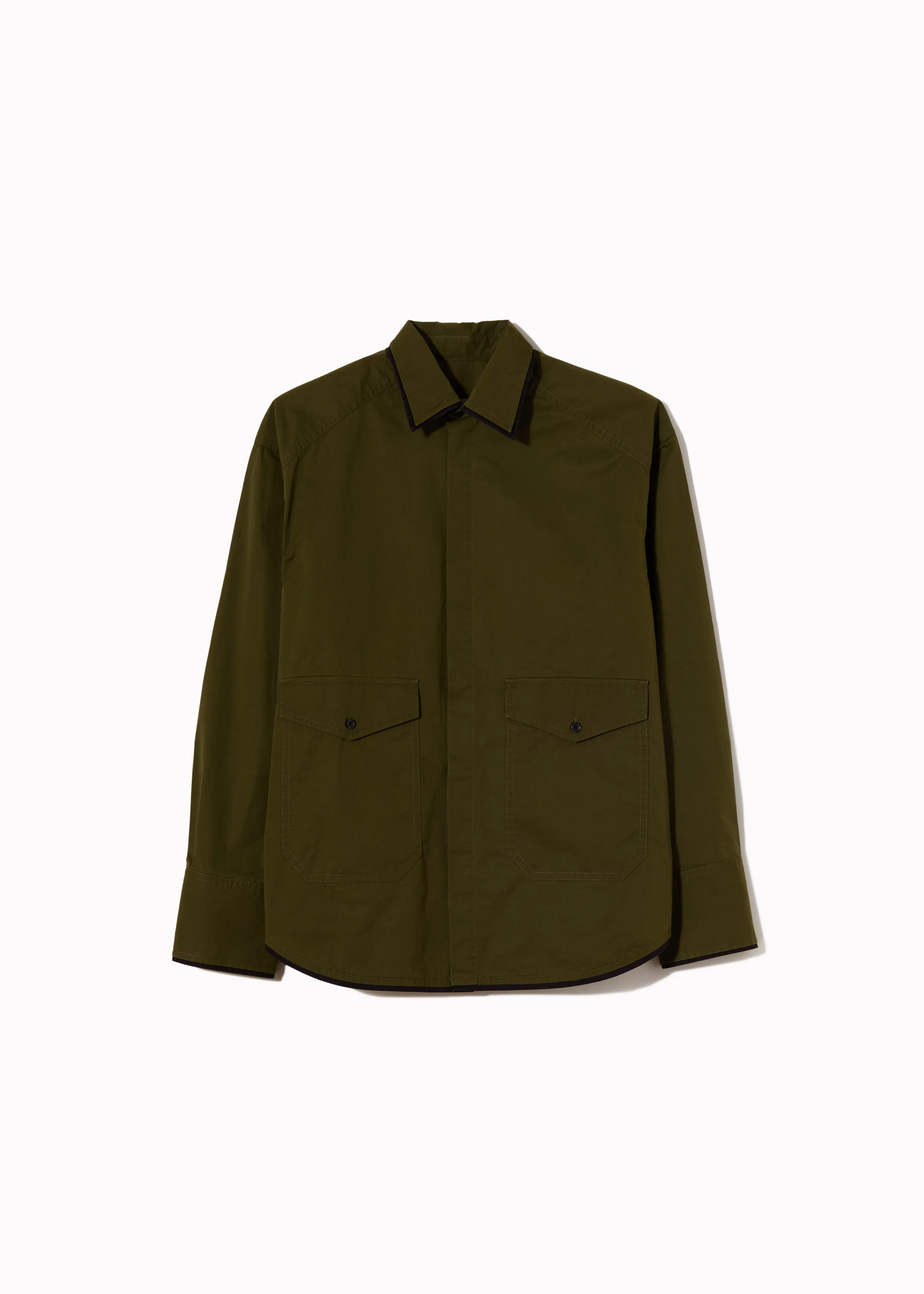 CONTRAST TRIM UTILITY SHIRT sold by Plan C
