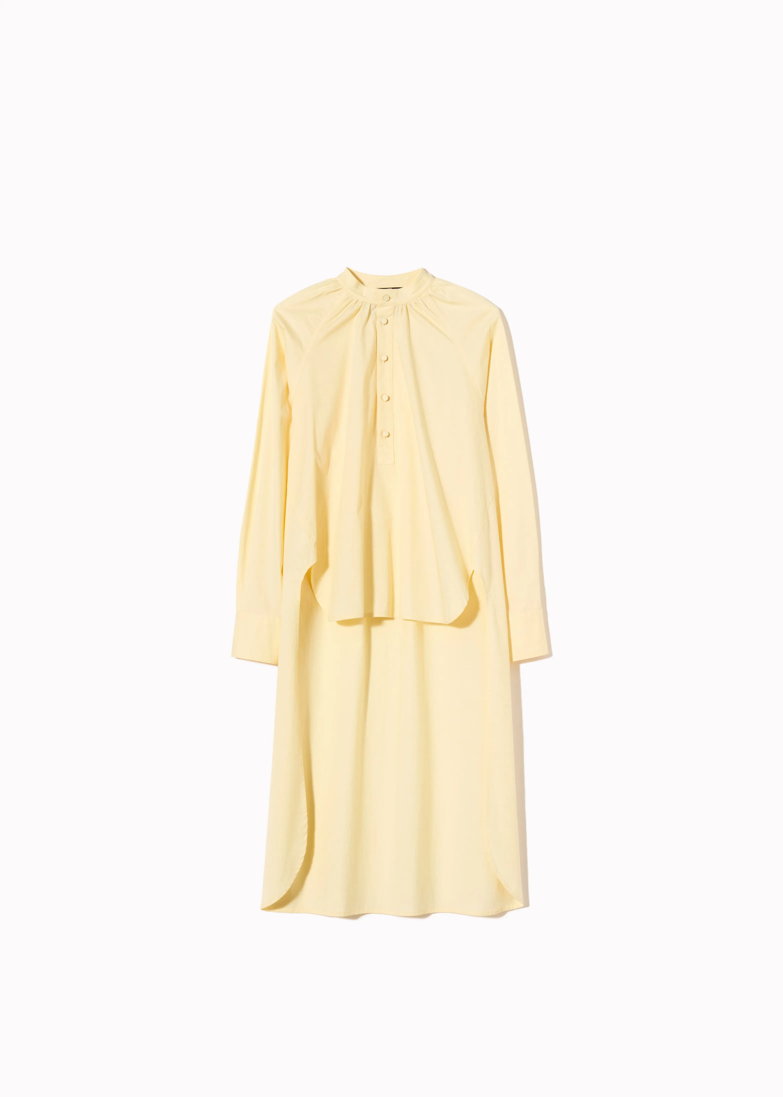 EGGNOG RUCHED STAND COLLAR SHIRT sold by Plan C