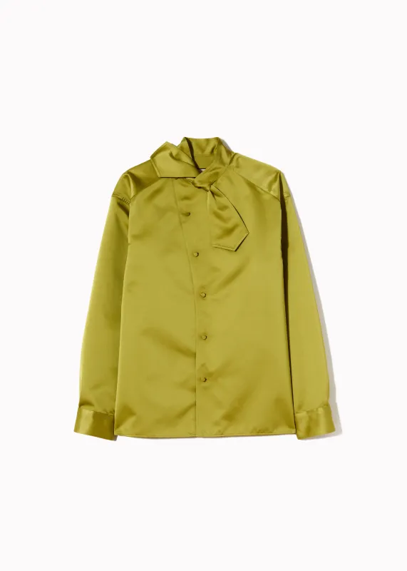 ASYMMETRIC SCARF COLLAR DUCHESSE SHIRT made by Plan C