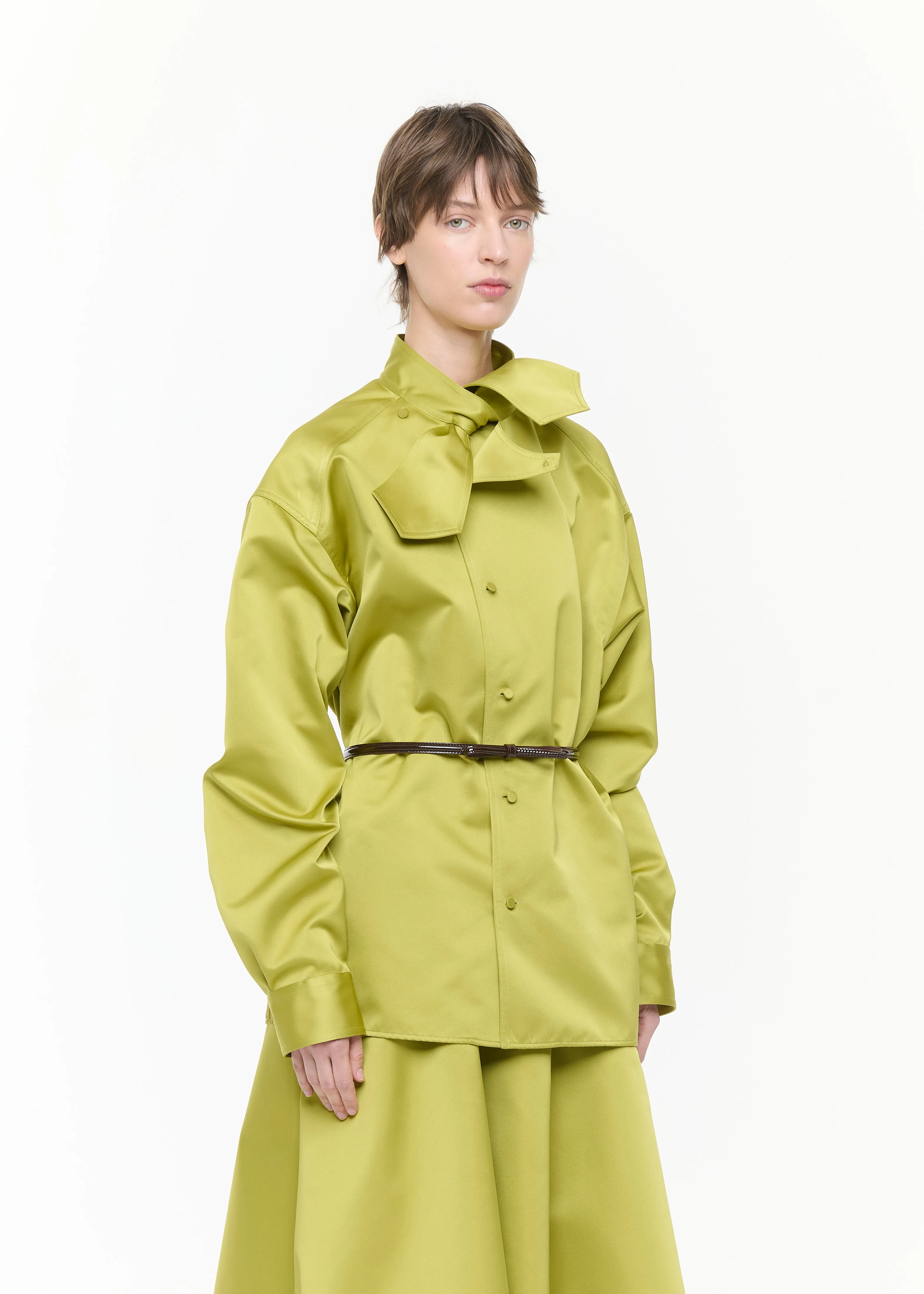 ASYMMETRIC SCARF COLLAR DUCHESSE SHIRT sold by Plan C product image thumbnail 4