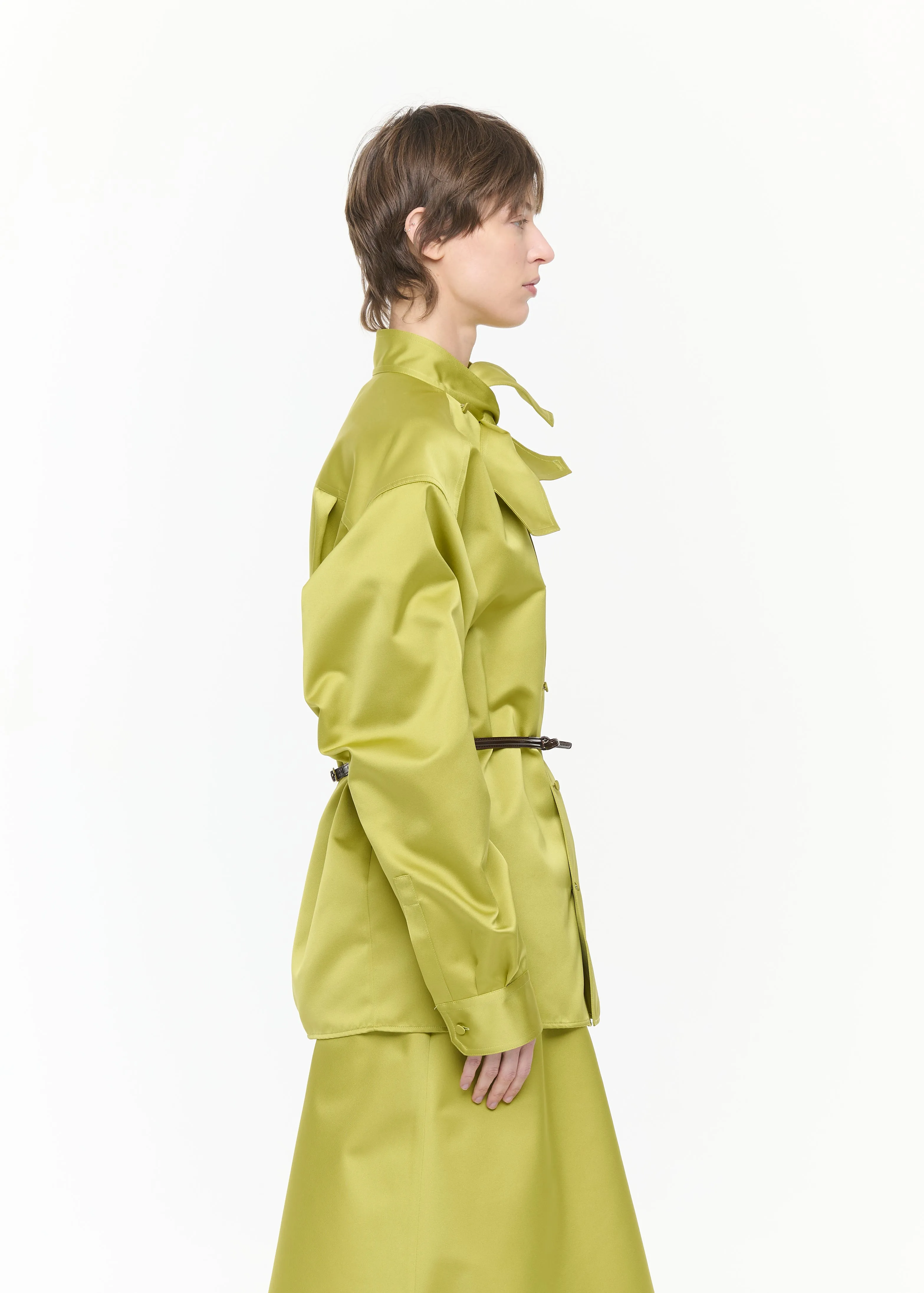 ASYMMETRIC SCARF COLLAR DUCHESSE SHIRT sold by Plan C product image thumbnail 5