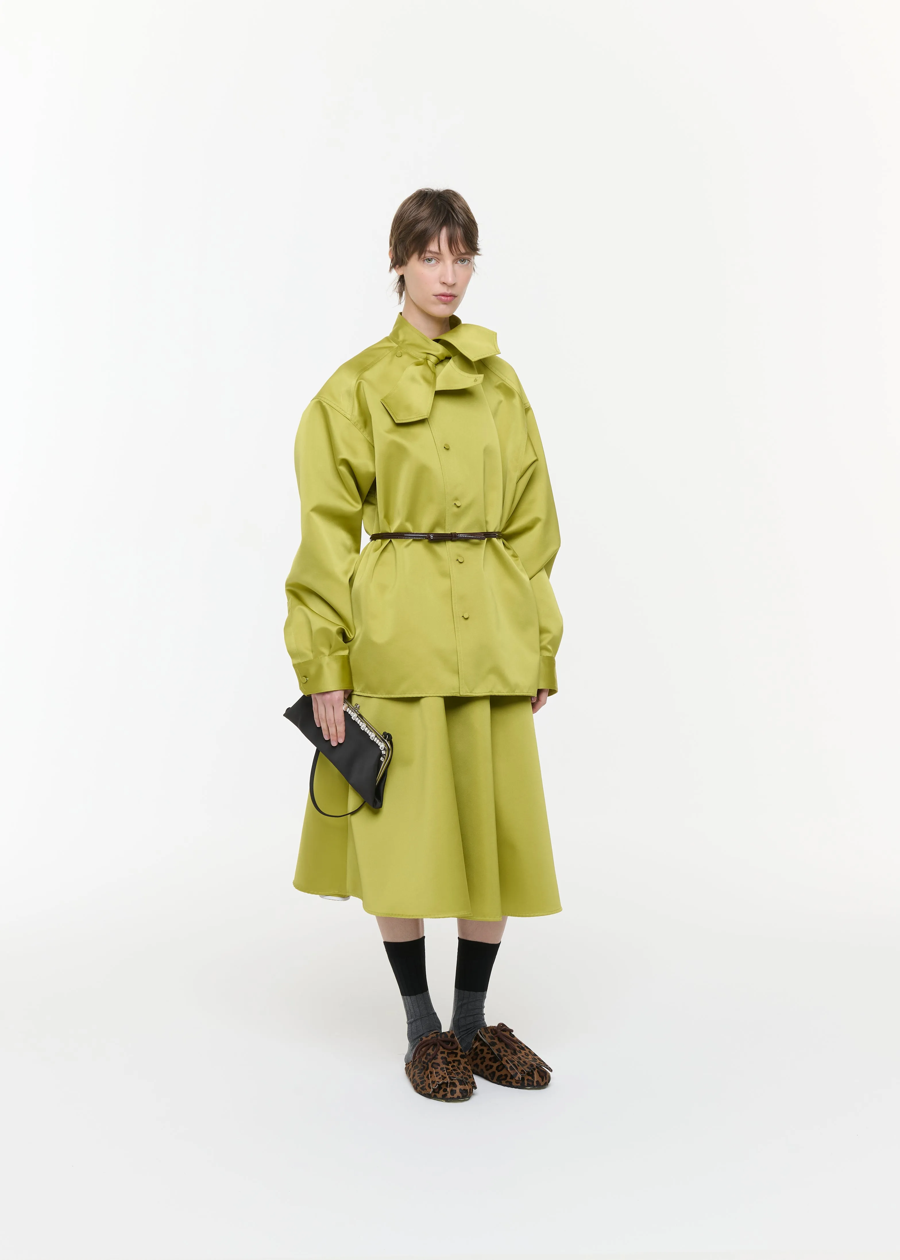 ASYMMETRIC SCARF COLLAR DUCHESSE SHIRT sold by Plan C product image thumbnail 2