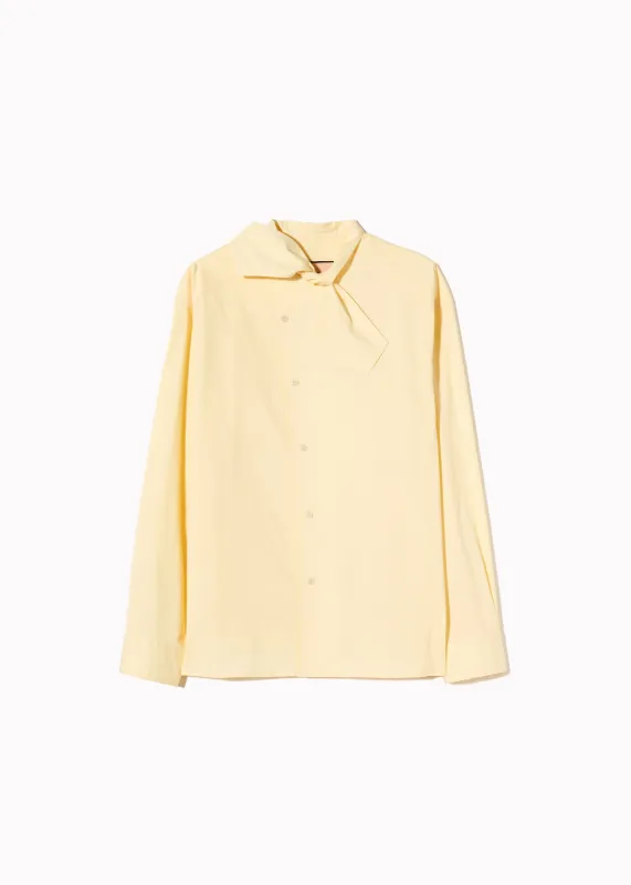 ASYMMETRIC SCARF COLLAR POPELINE SHIRT made by Plan C