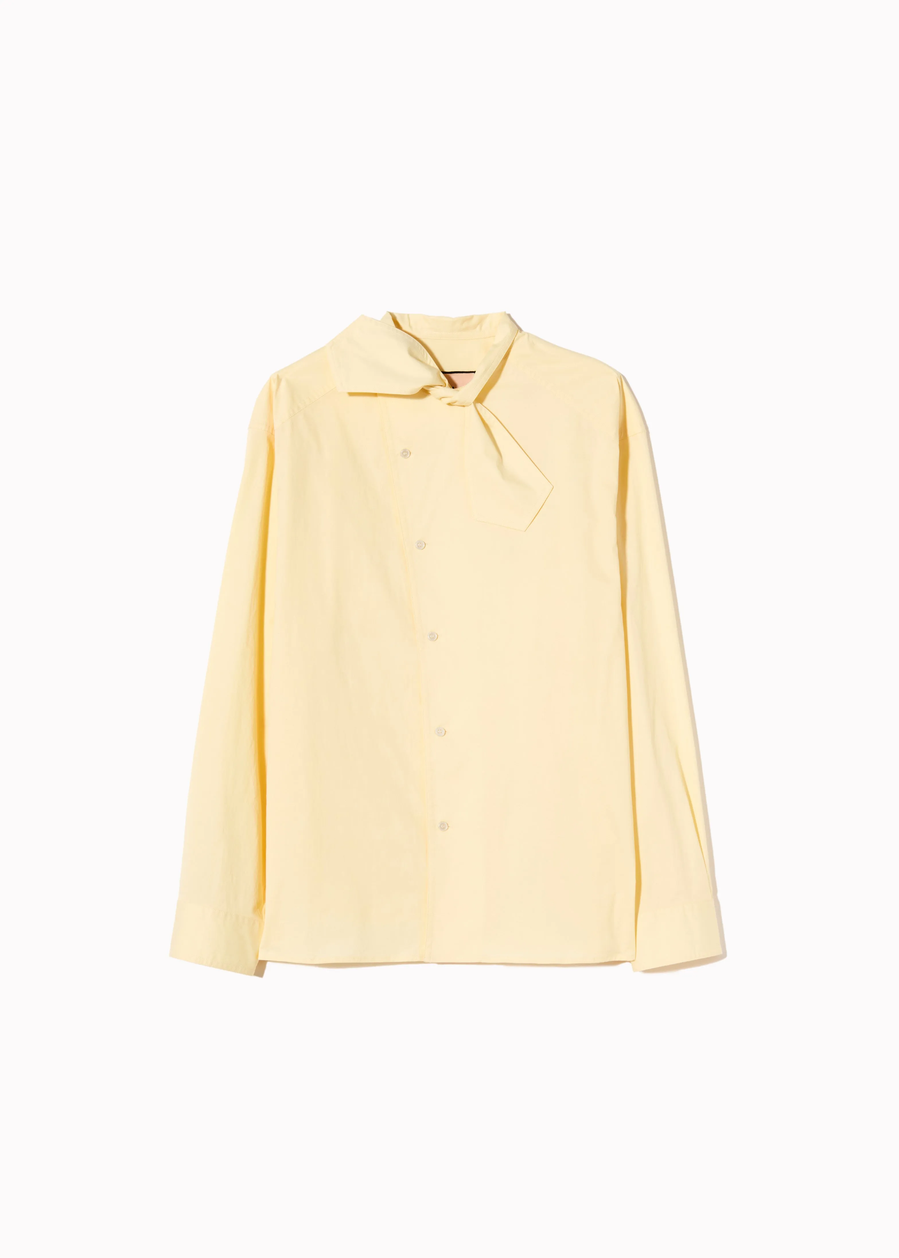 ASYMMETRIC SCARF COLLAR POPELINE SHIRT sold by Plan C