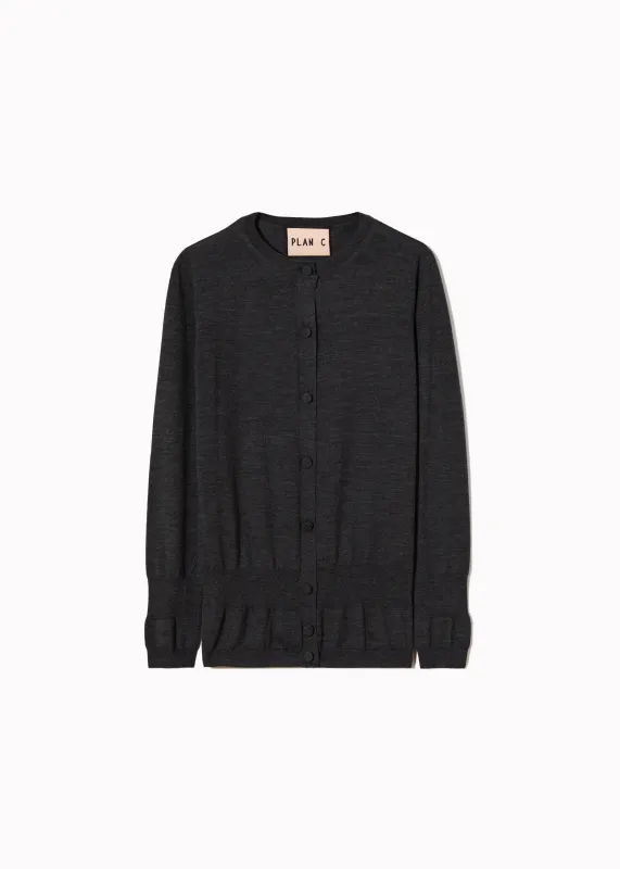 GRANITE SILK WOOL CARDIGAN made by Plan C