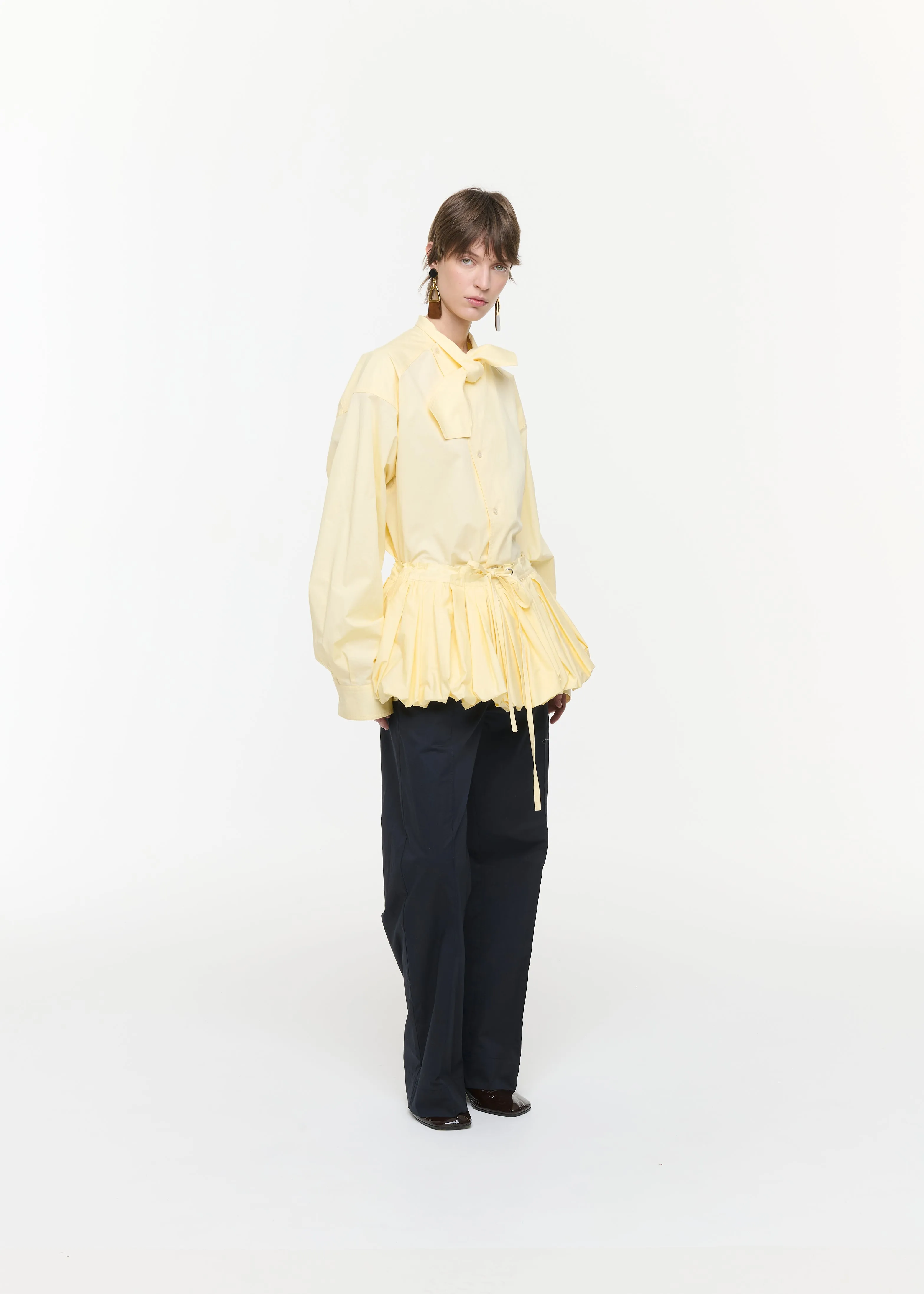 EGGNOG POPELINE COCOON PEPLUM sold by Plan C product image thumbnail 3