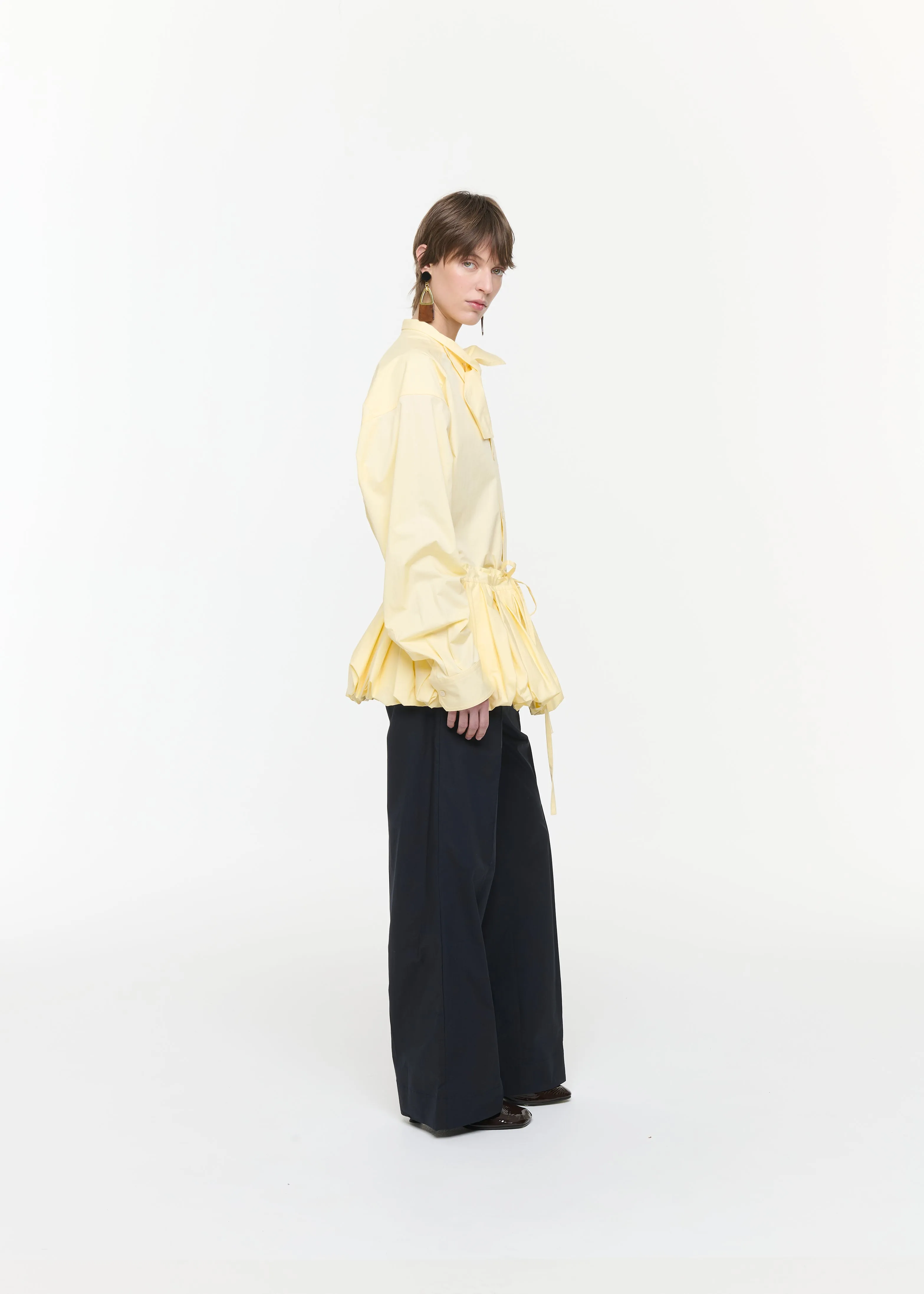 EGGNOG POPELINE COCOON PEPLUM sold by Plan C product image thumbnail 4