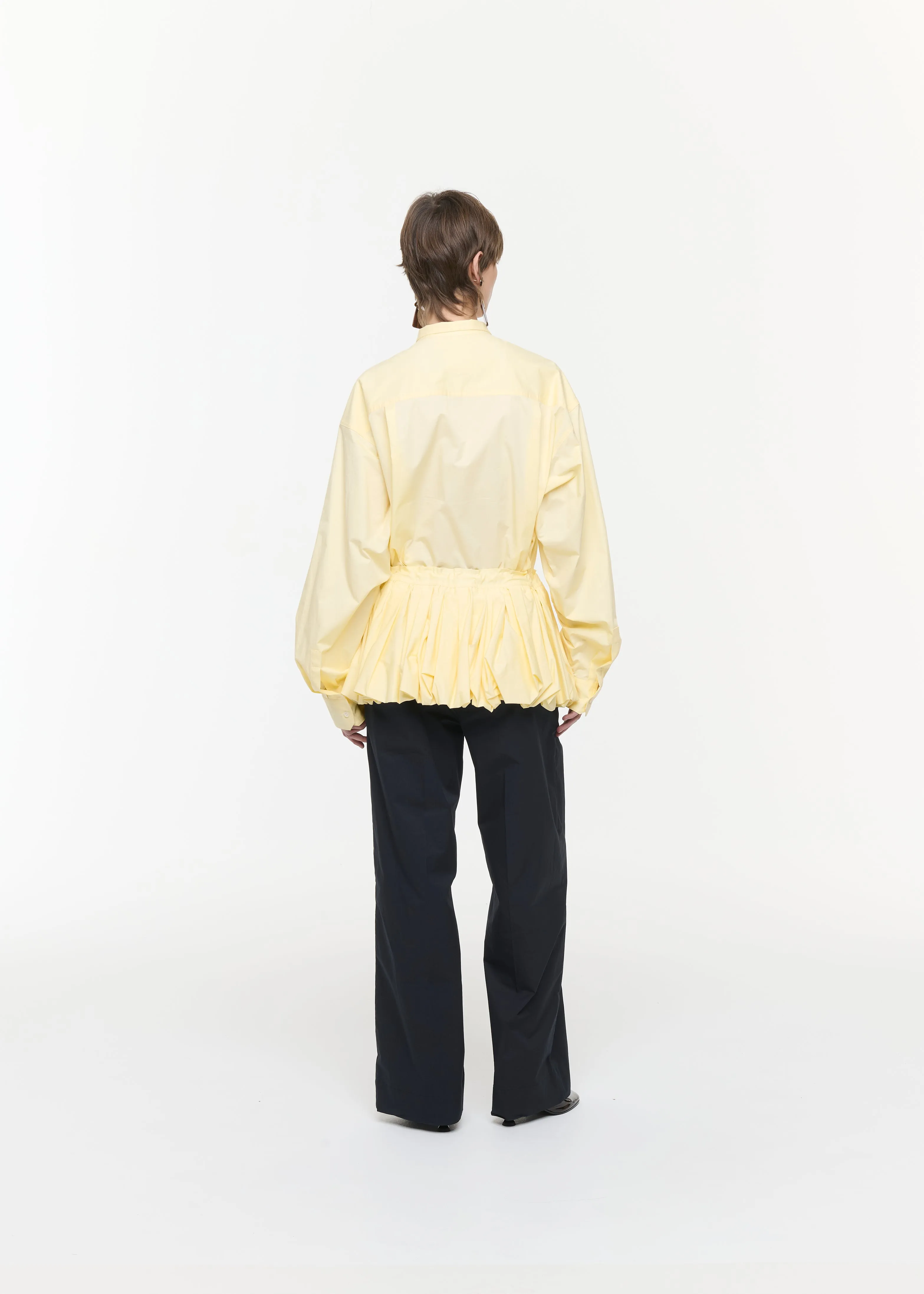 EGGNOG POPELINE COCOON PEPLUM sold by Plan C product image thumbnail 5