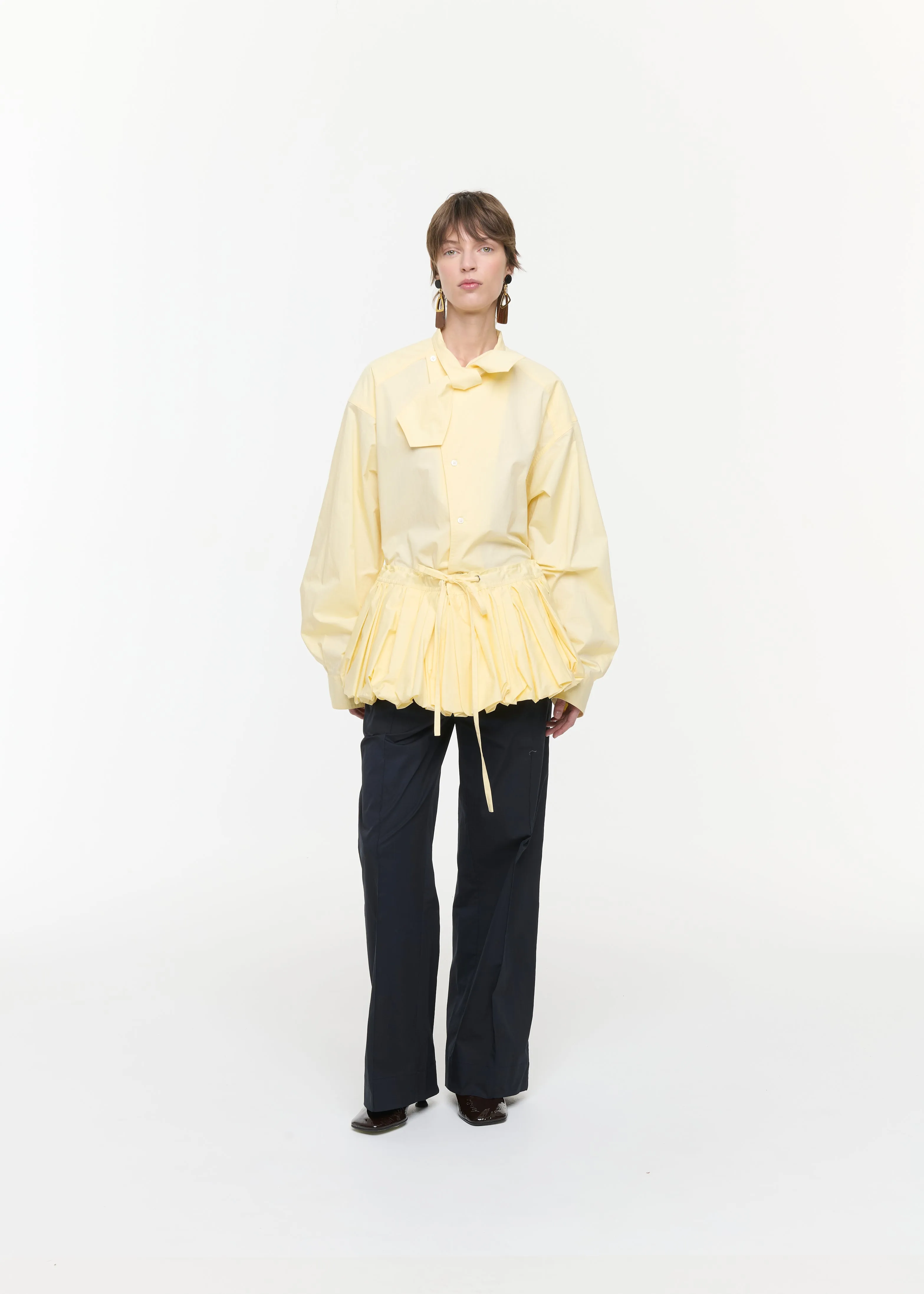 EGGNOG POPELINE COCOON PEPLUM sold by Plan C product image thumbnail 2