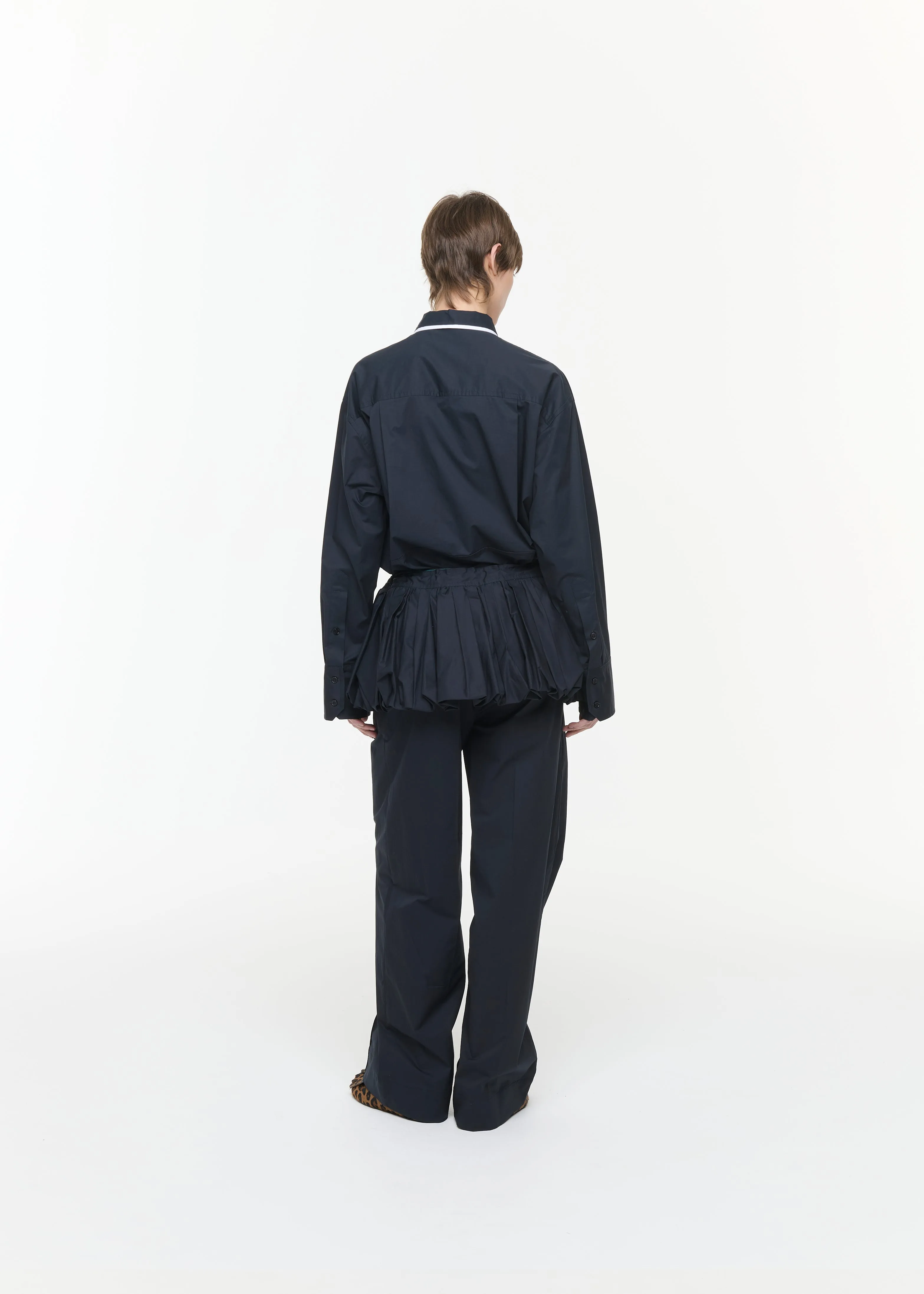 BLUE BLACK POPELINE COCOON PEPLUM sold by Plan C product image thumbnail 5