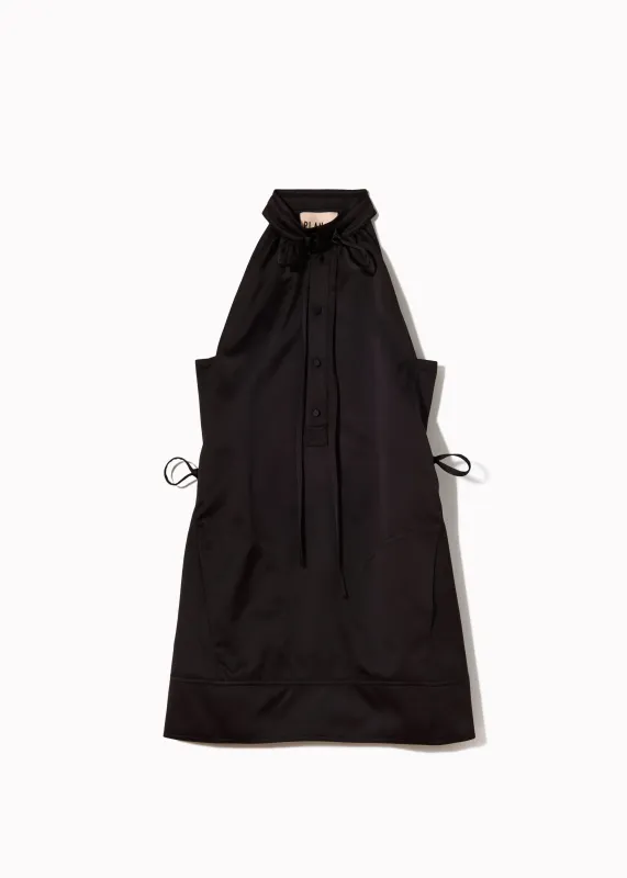BLACK DUCHESSE MINI HALTER DRESS made by Plan C