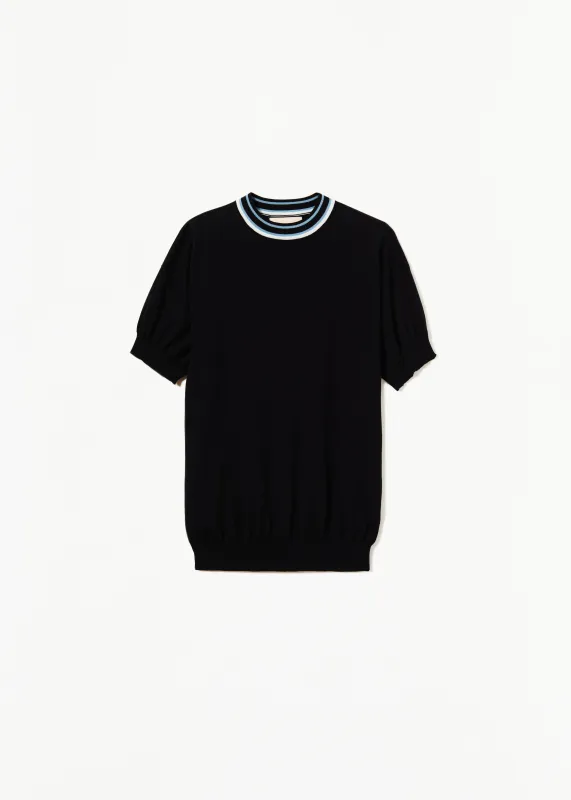 BLACK KNITTED COTTON SWEATER made by Plan C