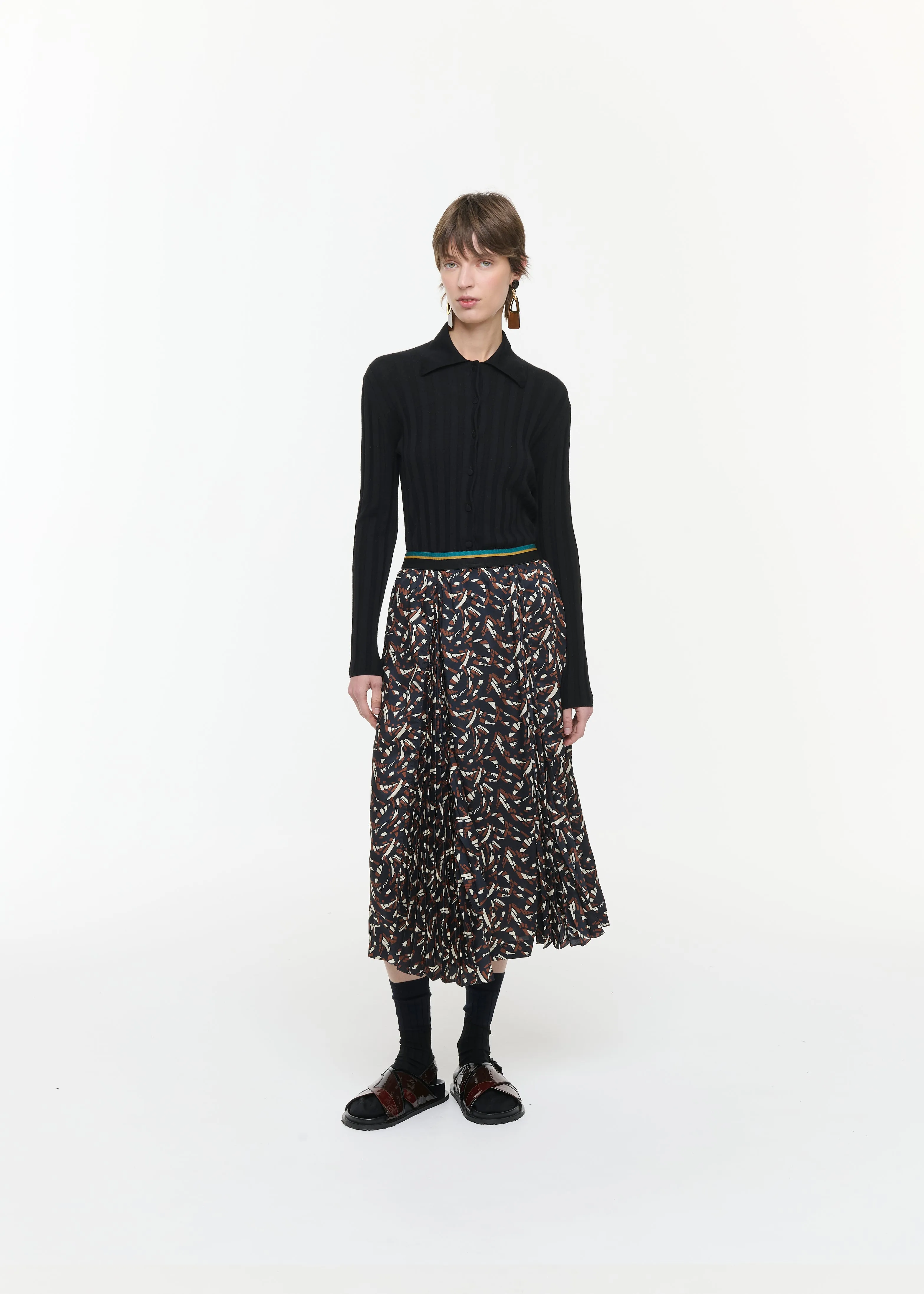 PRINT TWILL MIDI SKIRT sold by Plan C product image thumbnail 2