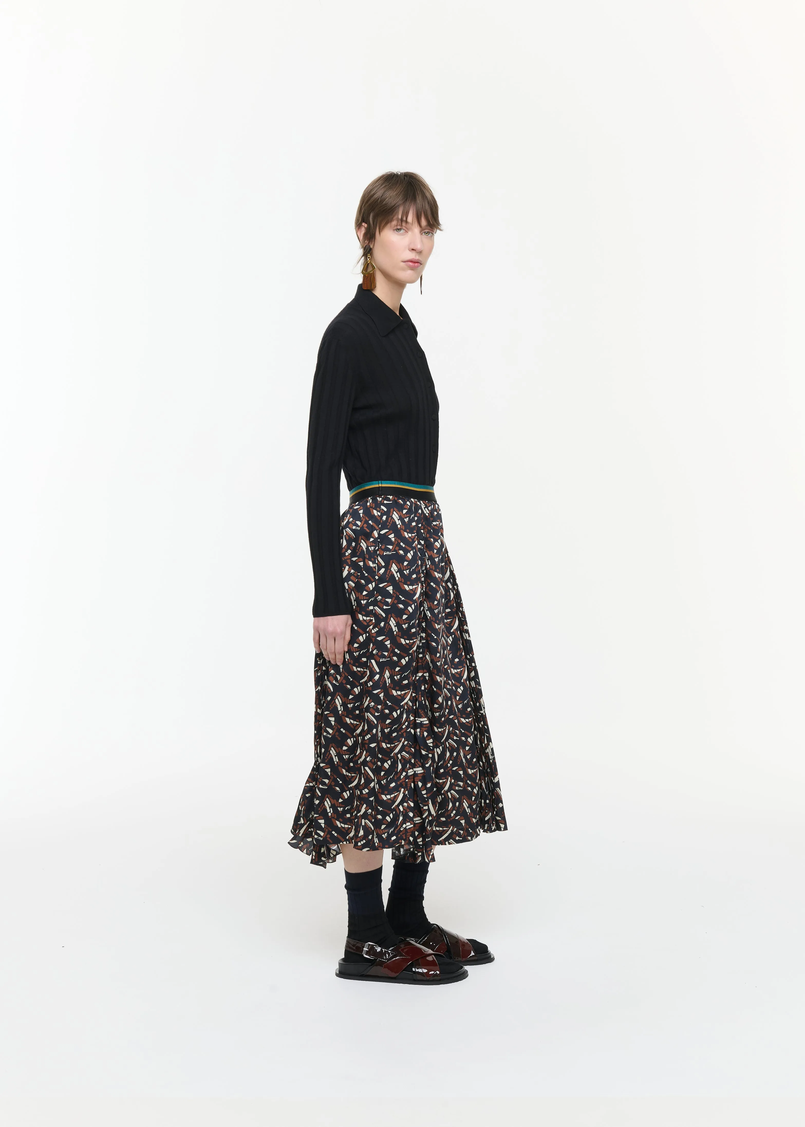 PRINT TWILL MIDI SKIRT sold by Plan C product image thumbnail 3