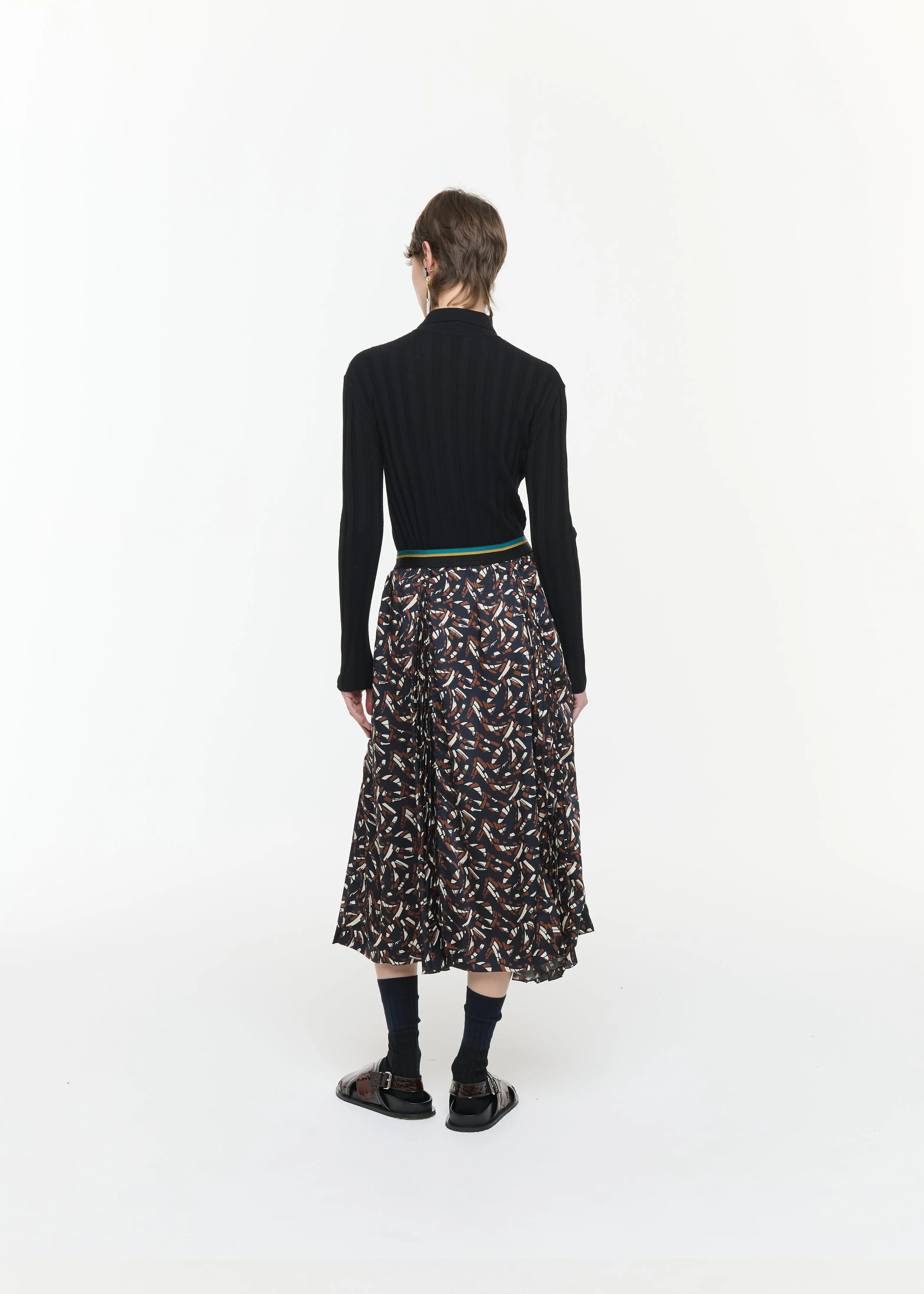 PRINT TWILL MIDI SKIRT sold by Plan C product image thumbnail 4
