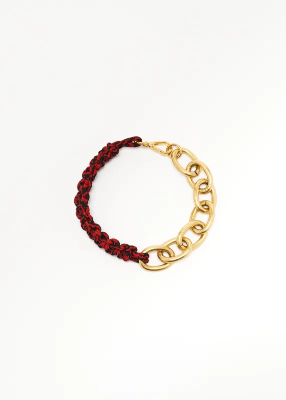 RED AND BLACK ROPE AND CHAIN NECKLACE made by Plan C