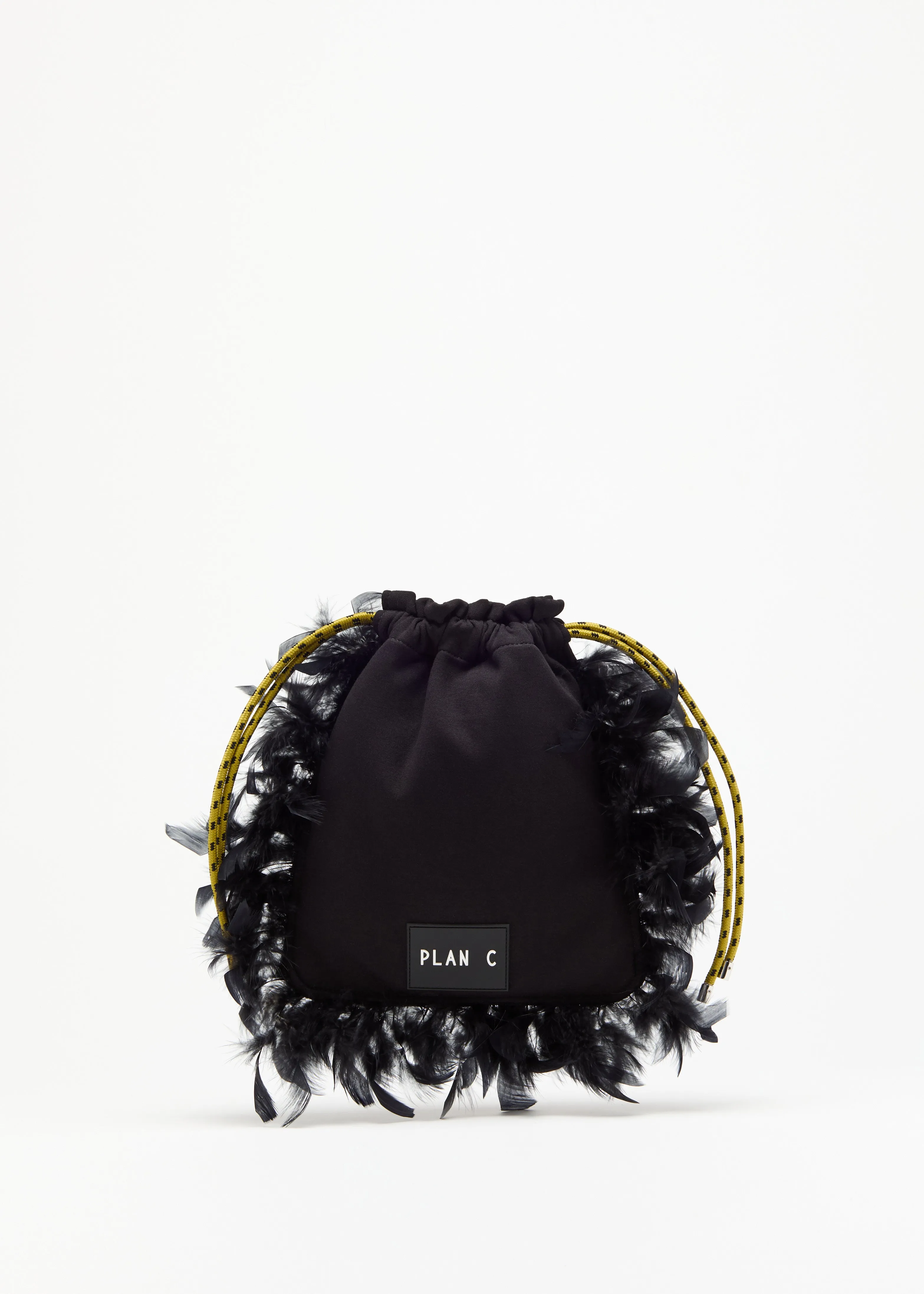 BLACK FLEECE POUCH WITH FEATHERS sold by Plan C product image thumbnail 5