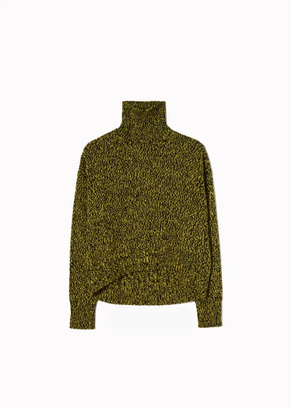 MELANGE YELLOW TURTLENECK SWEATER made by Plan C