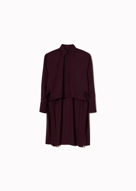 BURGUNDY WOOL SHIRT WITH TAIL made by Plan C