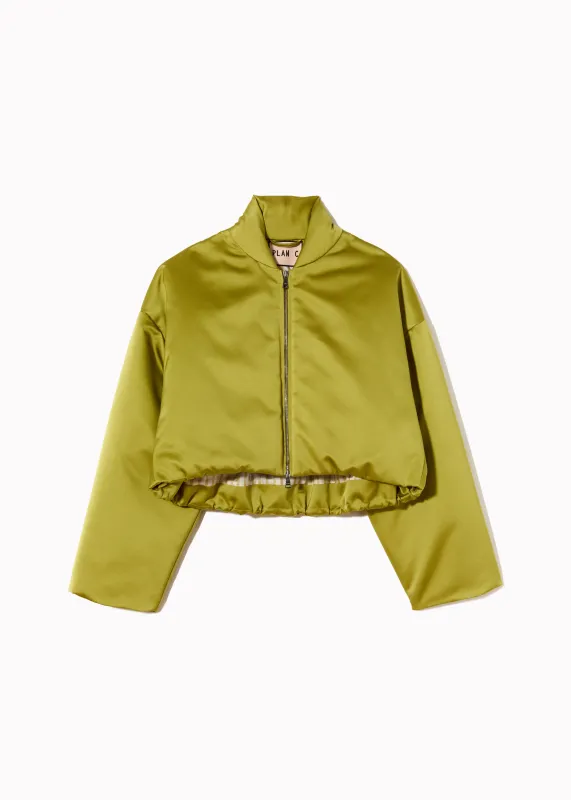 CITRON CROPPED DUCHESSE BOMBER JACKET made by Plan C