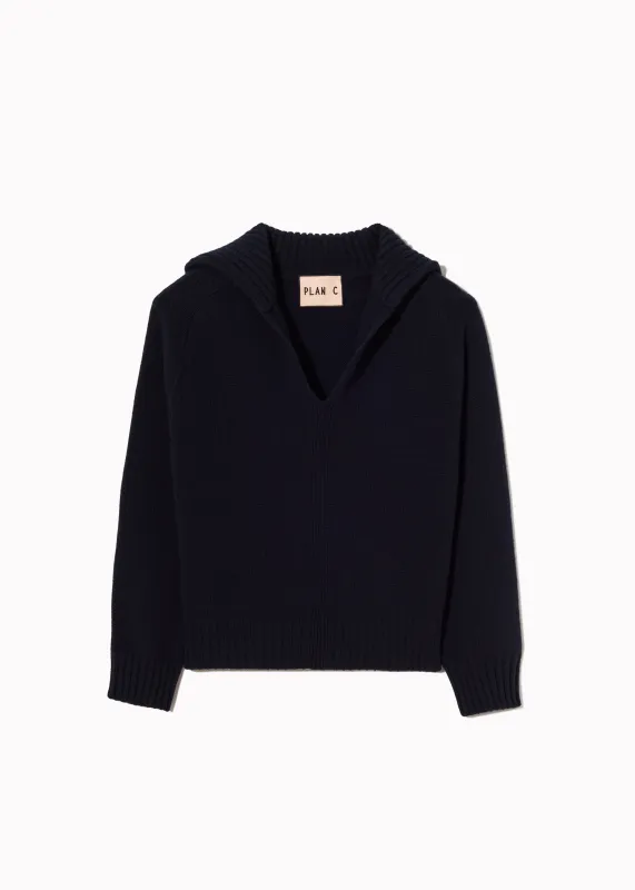 WOOL CASHMERE SAILOR V-NECK SWEATER made by Plan C