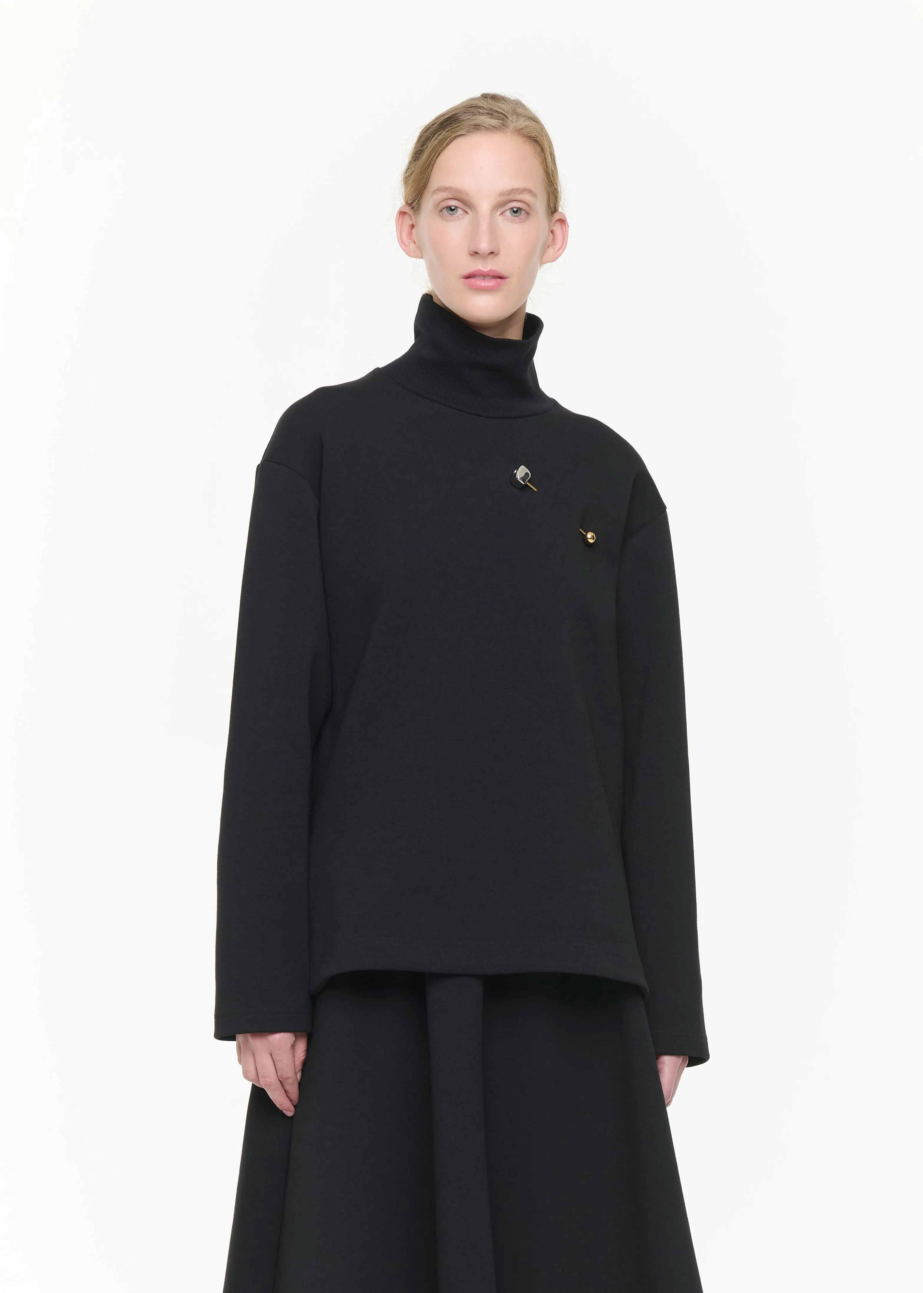 ASYMMETRIC FLEECE TURTLENECK SWEATSHIRT sold by Plan C product image thumbnail 2