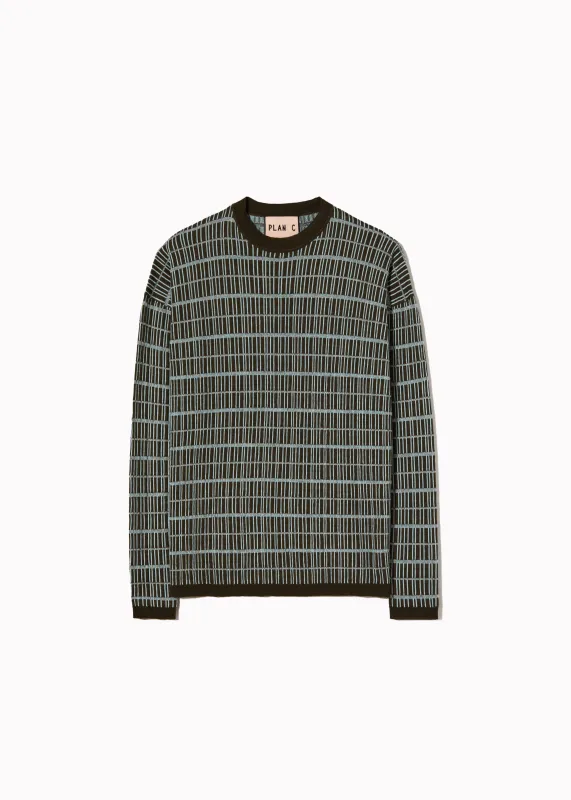 GRAPHIC JACQUARD CREWNECK SWEATER made by Plan C