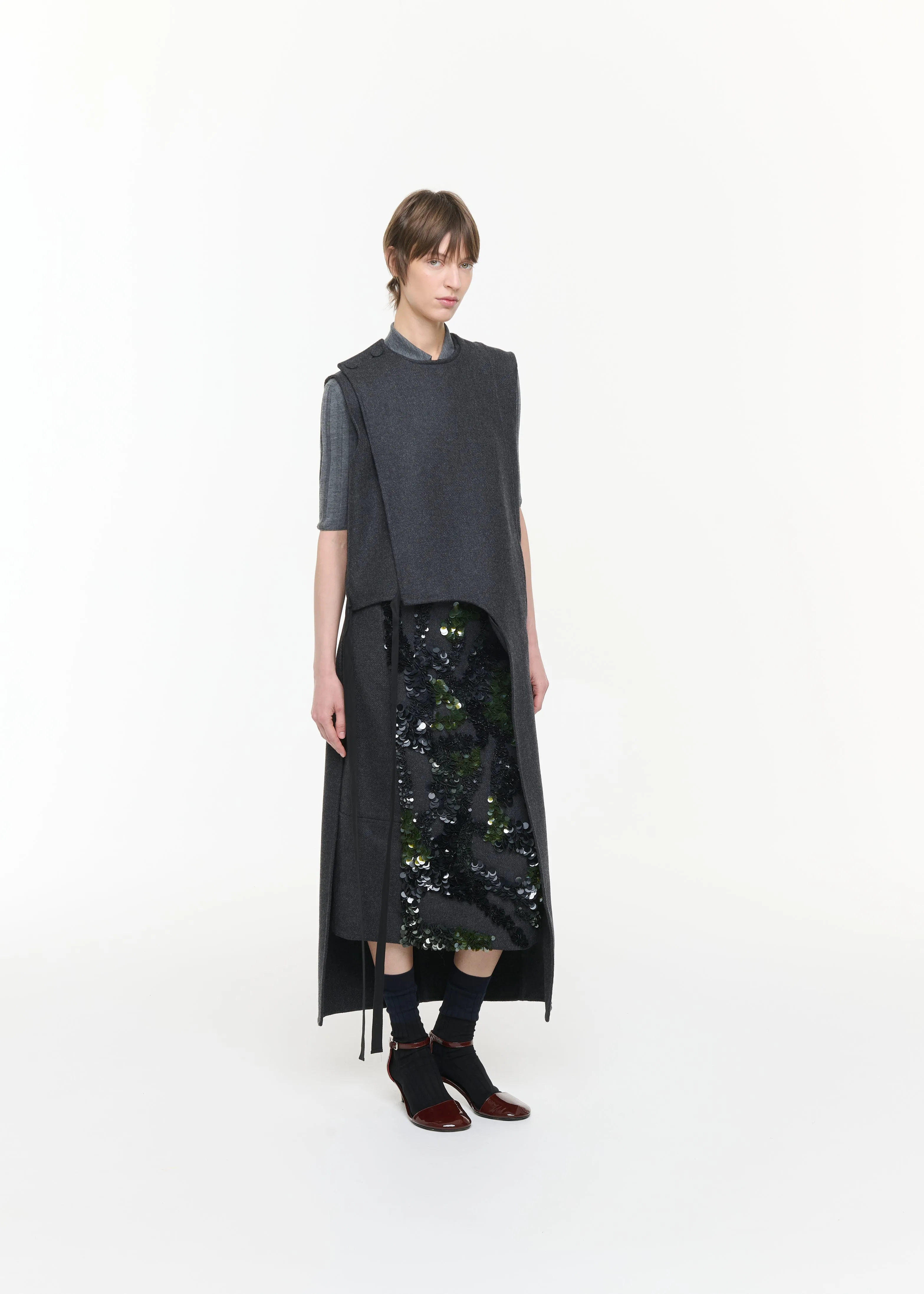 DOUBLE WOOL ASYMMETRIC VEST sold by Plan C product image thumbnail 3