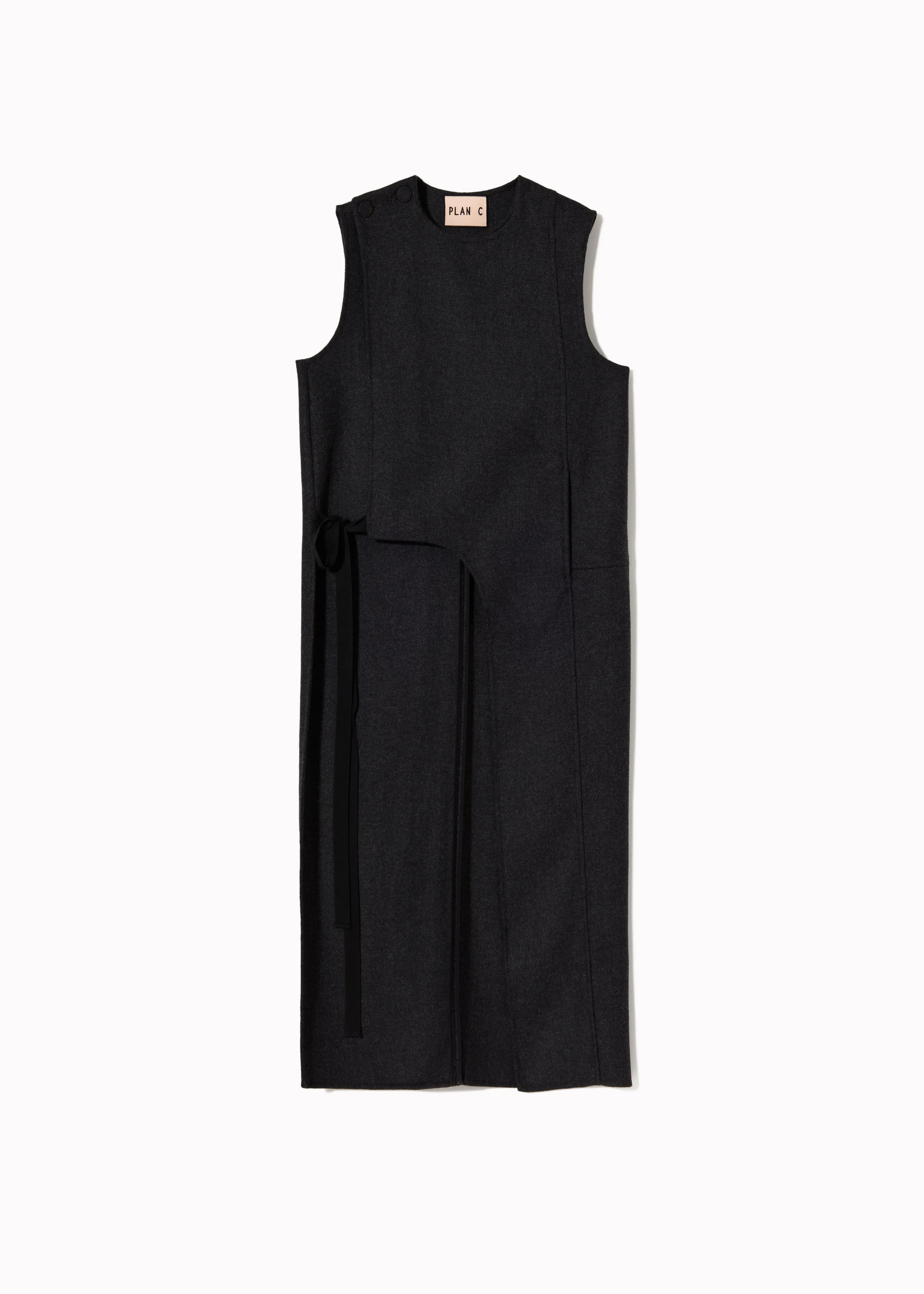 DOUBLE WOOL ASYMMETRIC VEST sold by Plan C