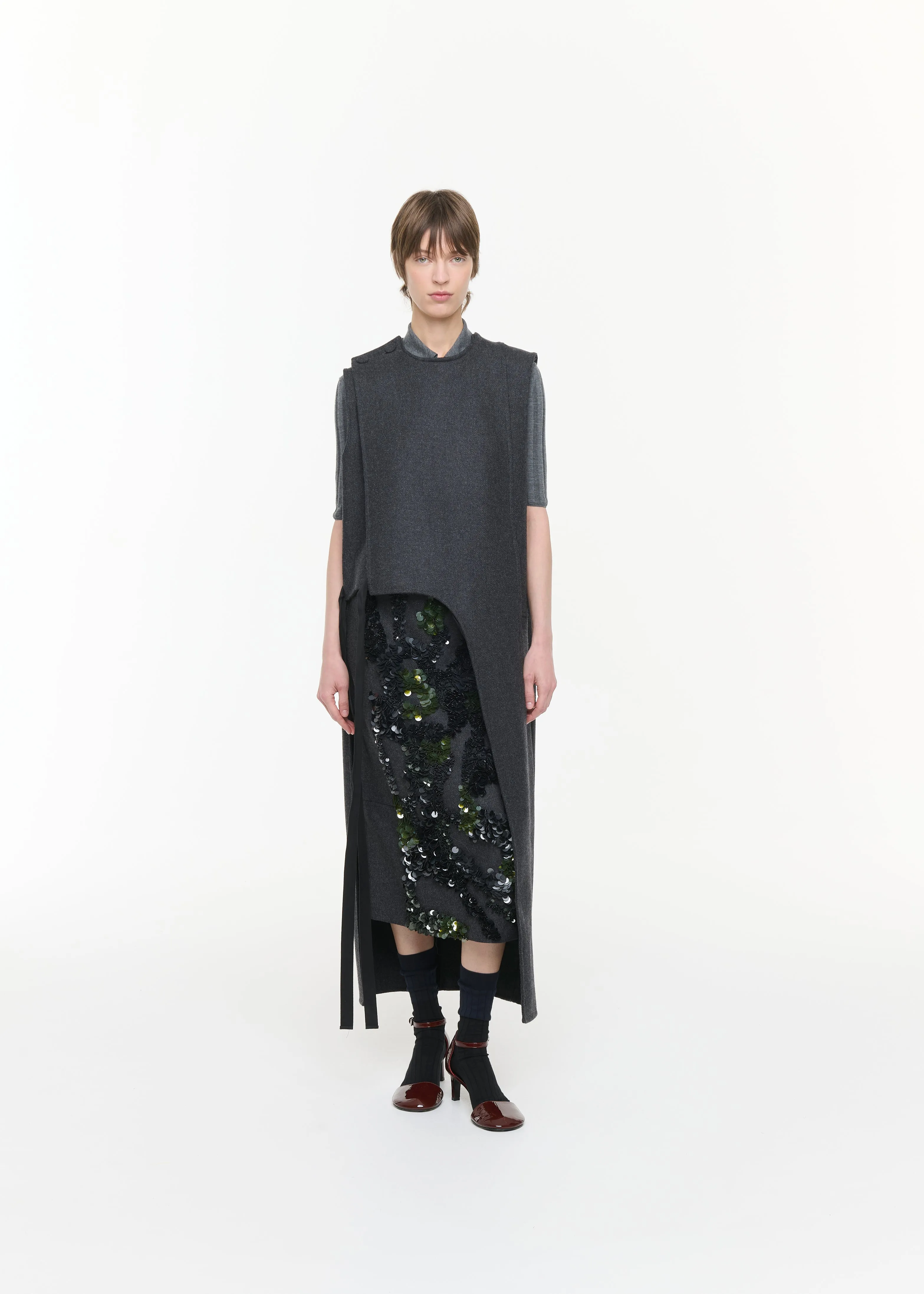 DOUBLE WOOL ASYMMETRIC VEST sold by Plan C product image thumbnail 2
