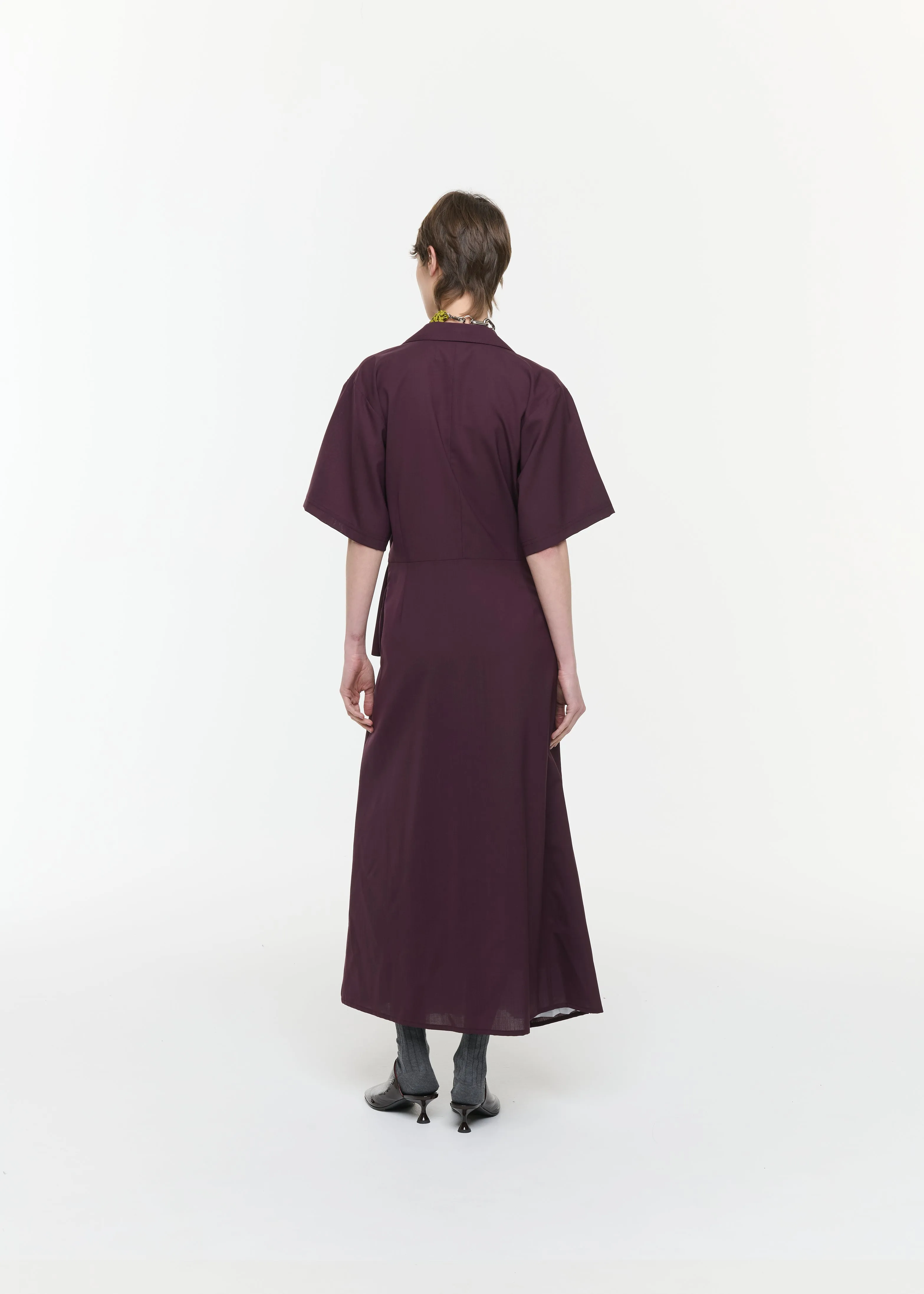 ASYMMETRIC PLEATED MIDI DRESS sold by Plan C product image thumbnail 5