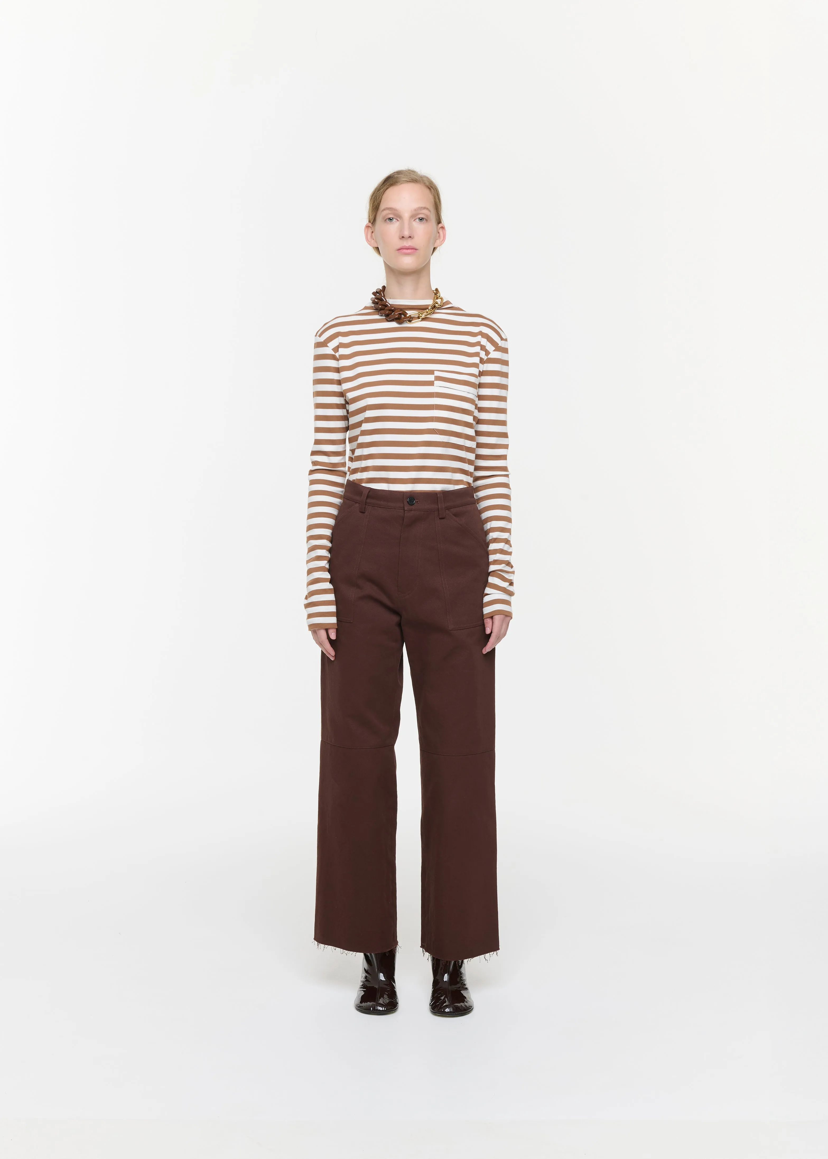 BROWN GARMENT- DYED TROUSERS sold by Plan C product image thumbnail 2