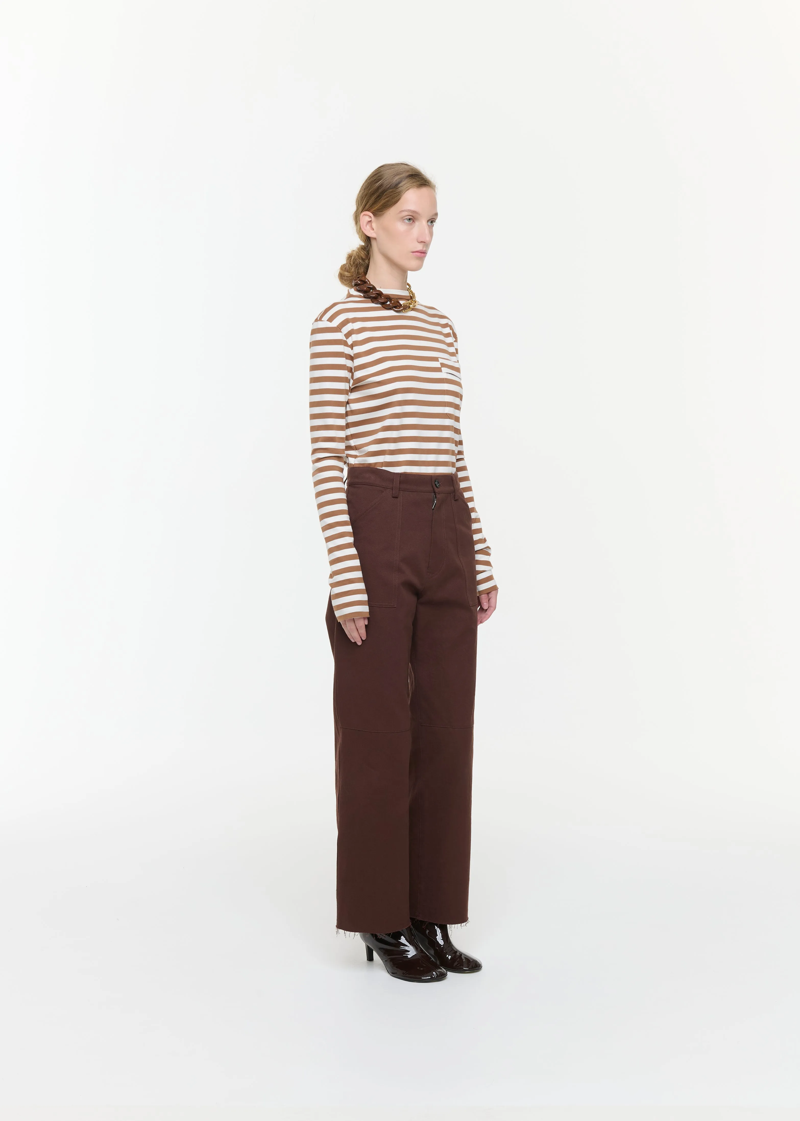 BROWN GARMENT- DYED TROUSERS sold by Plan C product image thumbnail 3