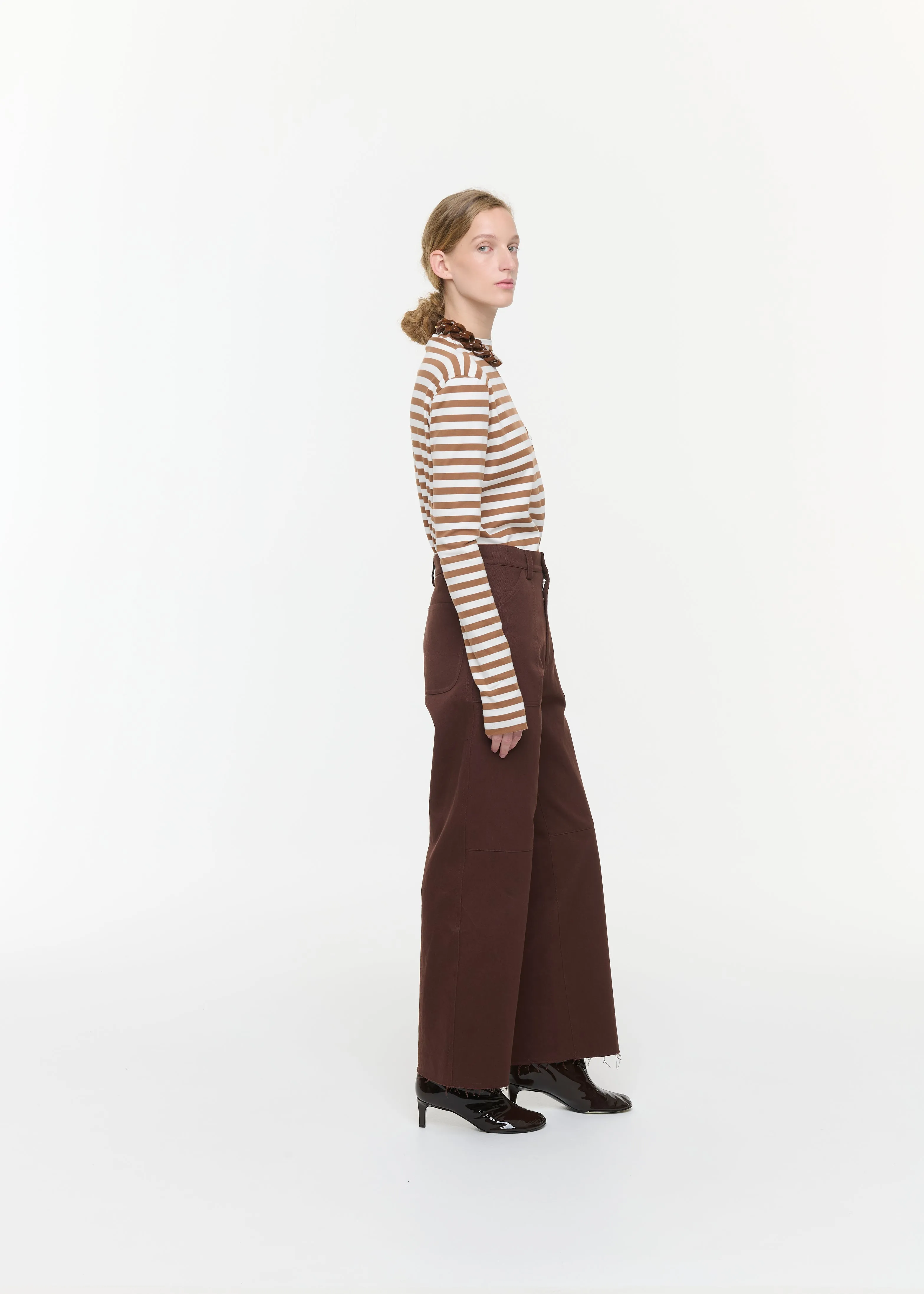 BROWN GARMENT- DYED TROUSERS sold by Plan C product image thumbnail 4