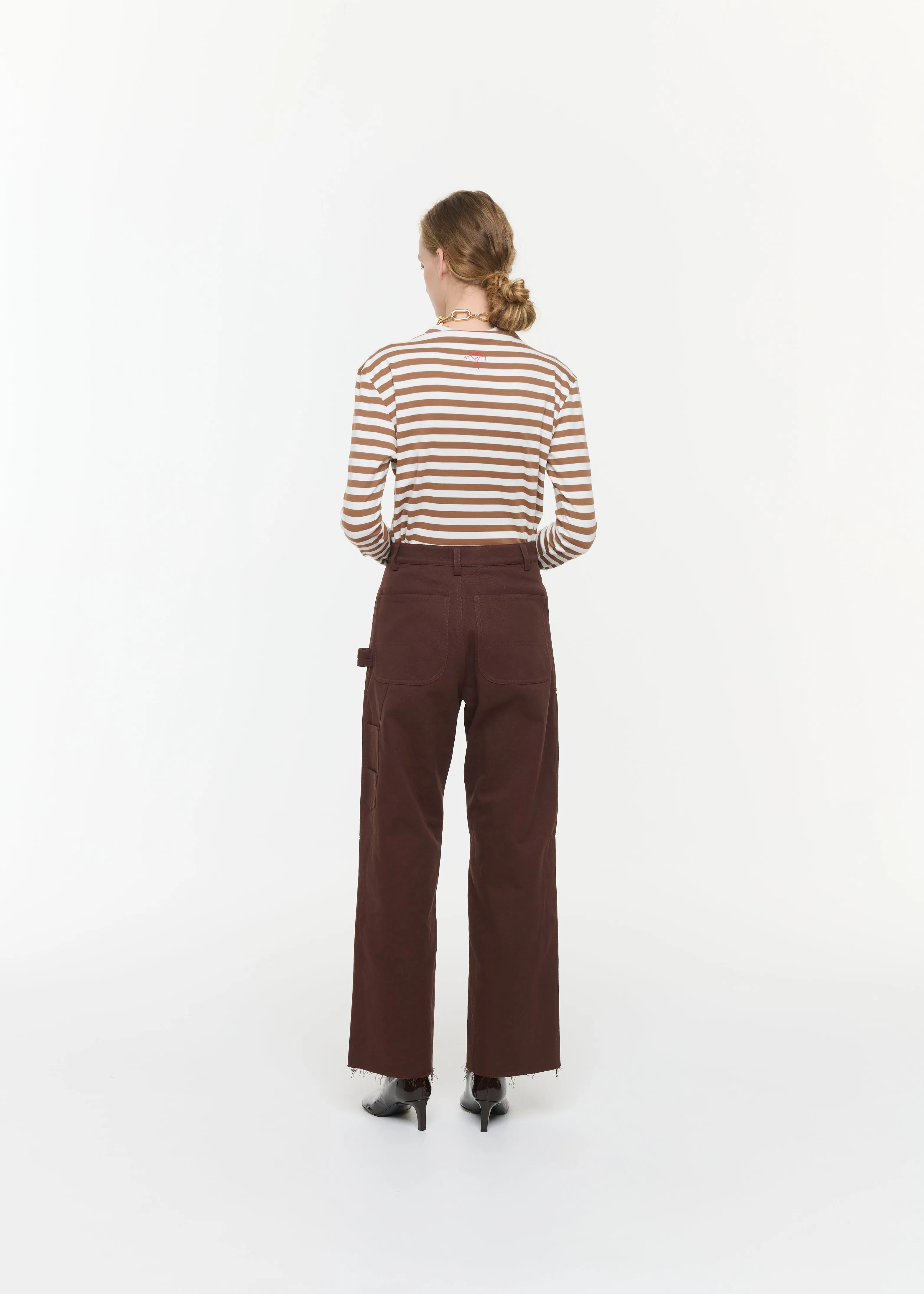 BROWN GARMENT- DYED TROUSERS sold by Plan C product image thumbnail 5
