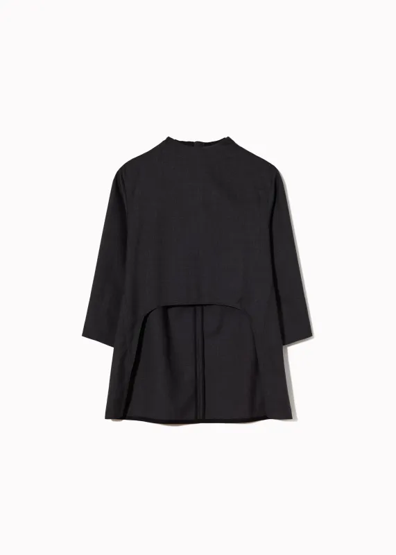 ASYMMETRIC WOOL TWILL TUNIC SHIRT made by Plan C