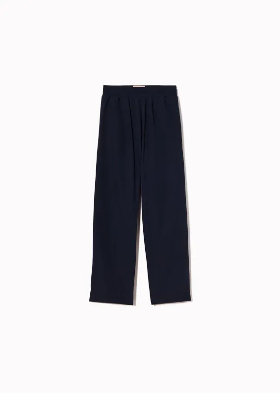 NAVY BLUE TAFFETA TROUSERS made by Plan C