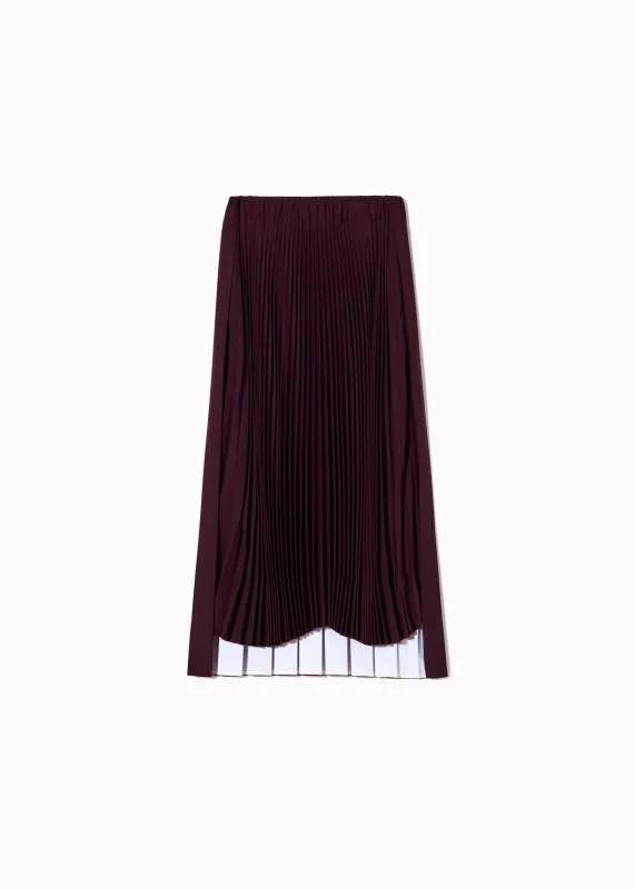 BURGUNDY WOOL  PLEATED MIDI SKIRT made by Plan C
