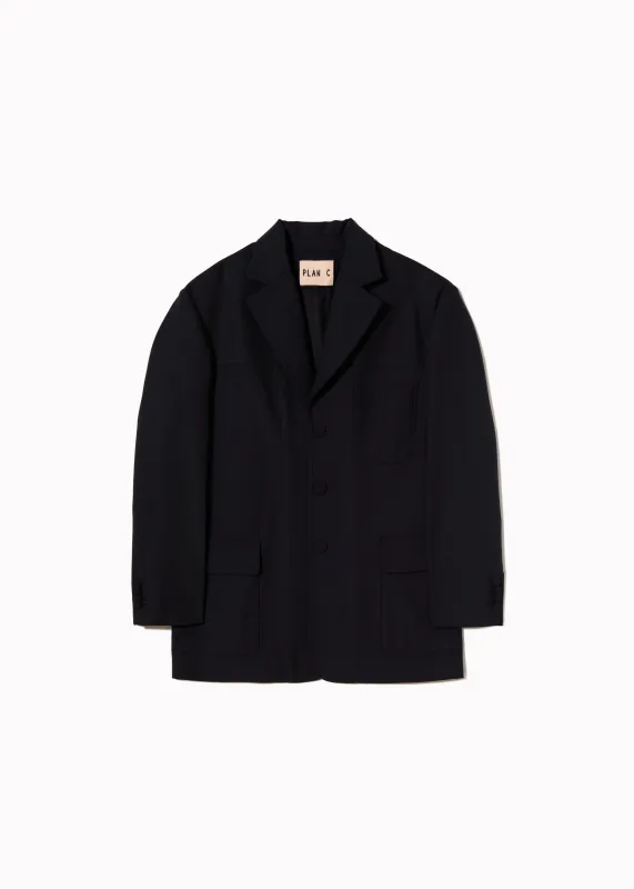 WOOL GABARDINE UTILITY BLAZER made by Plan C