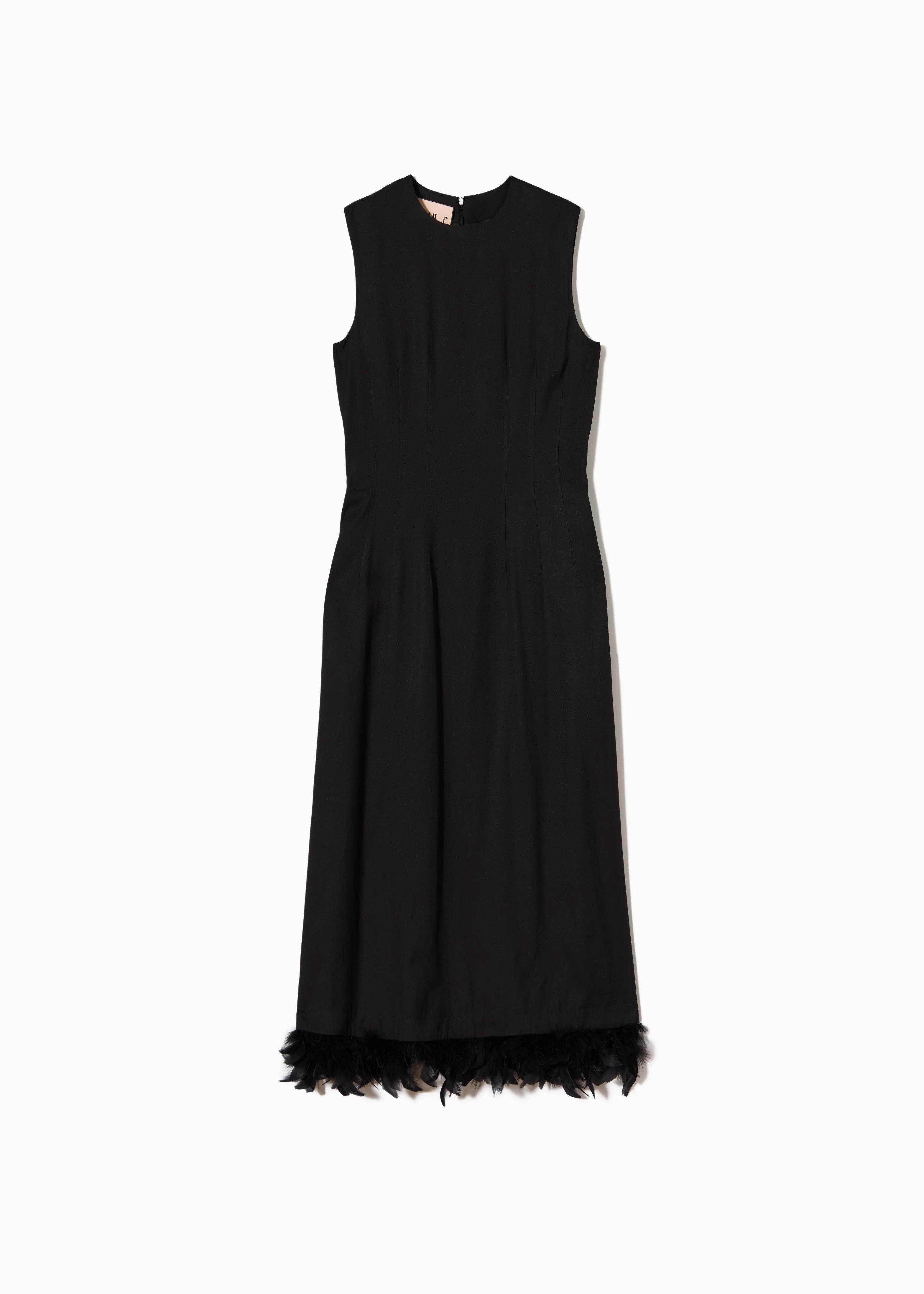 SLEVELESS DRESS WITH FEATHERS sold by Plan C