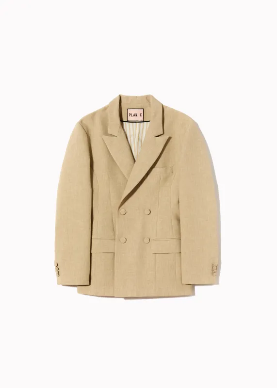 DOUBLE-BREASTED SAIA MELANGE BLAZER made by Plan C