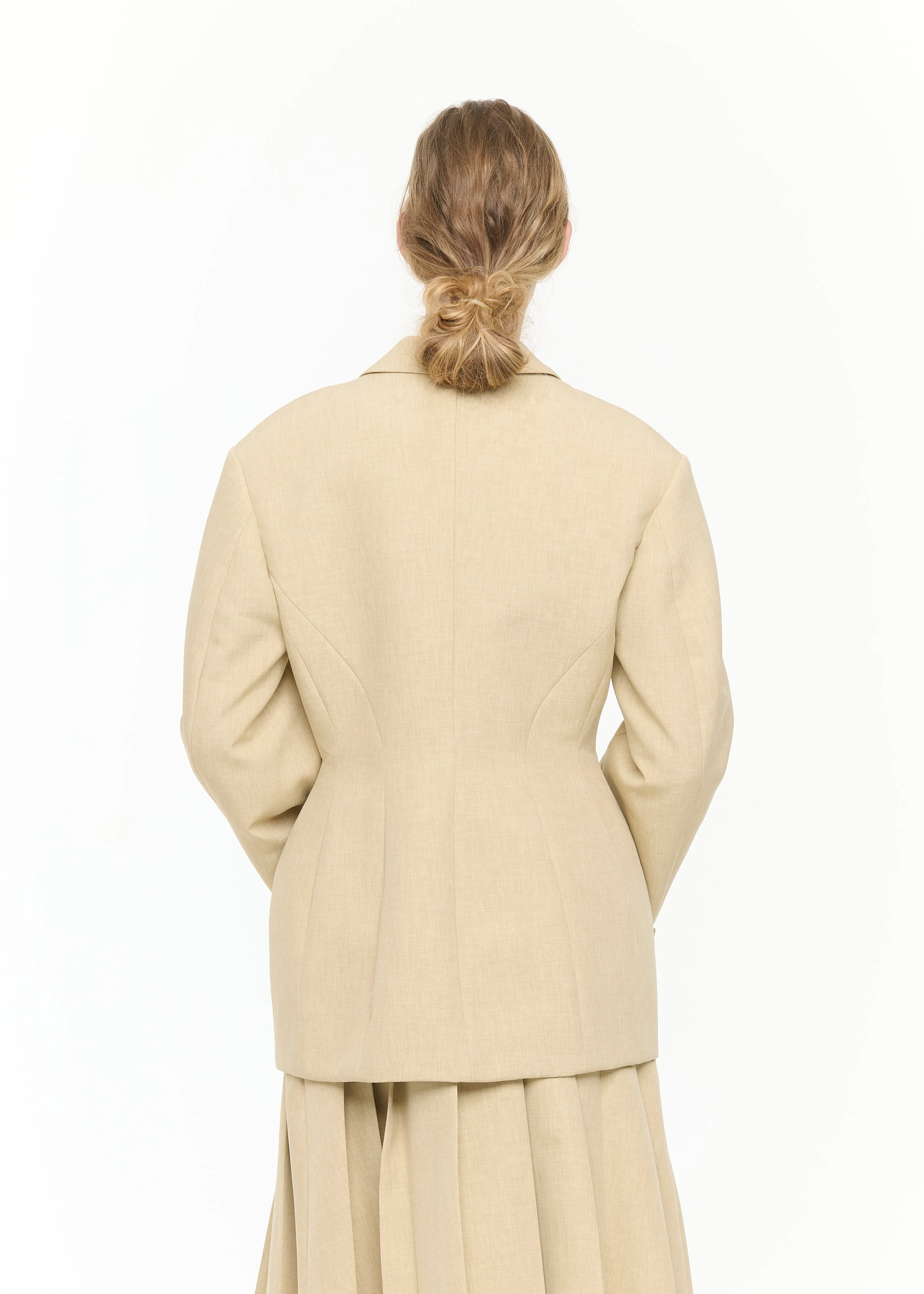 DOUBLE-BREASTED MELANGE BLAZER sold by Plan C product image thumbnail 5