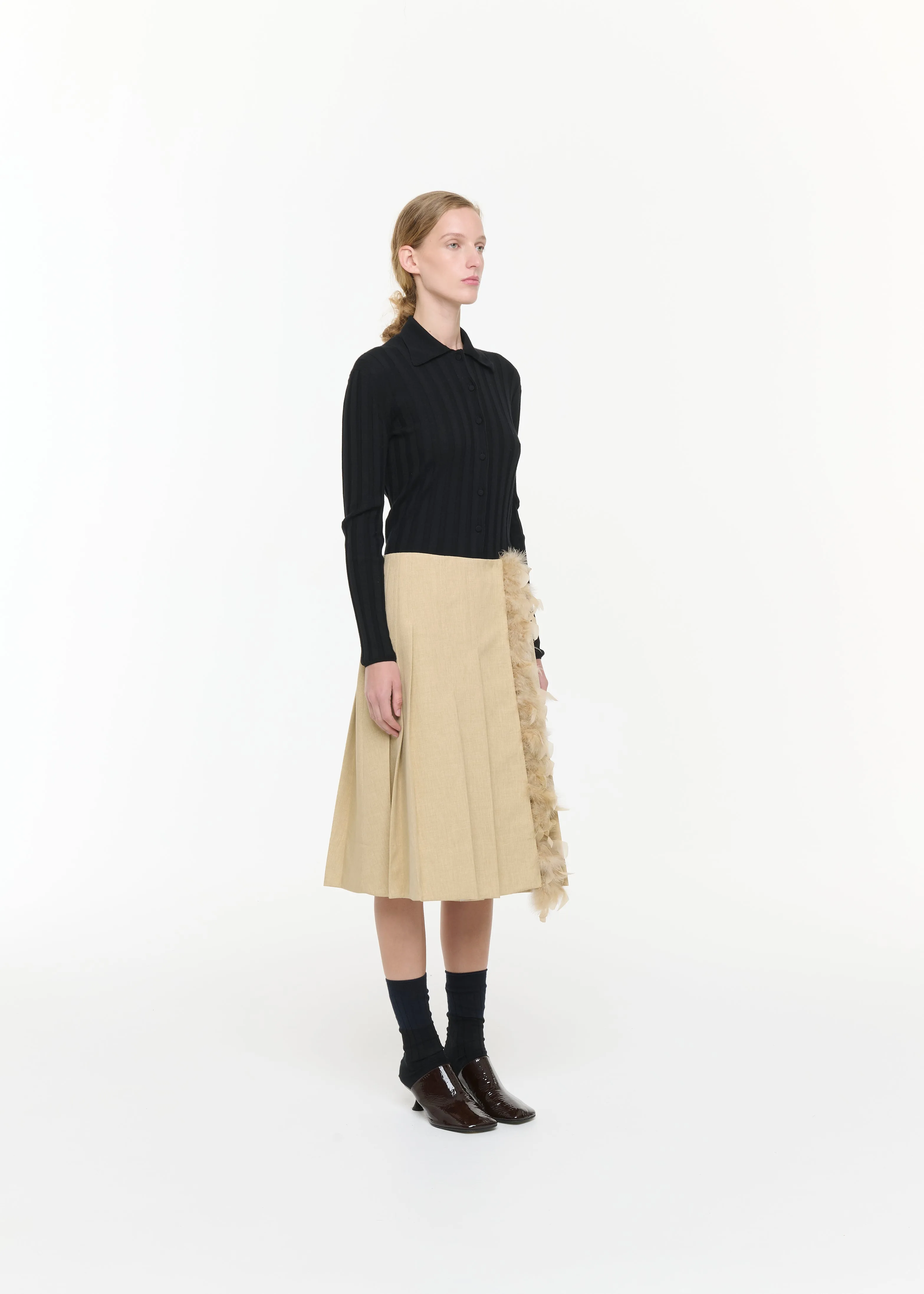 PLEATED SKIRT WITH FEATHERS sold by Plan C product image thumbnail 3