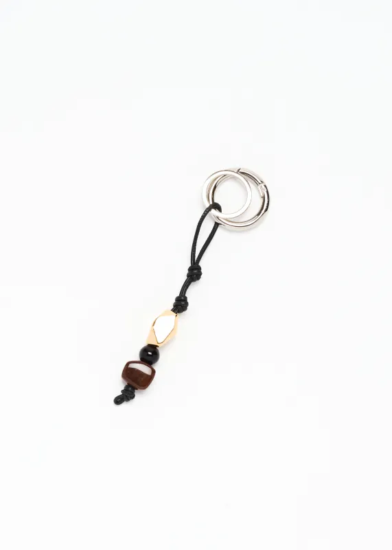 STONE AND LEATHER CHARM KEY RING made by Plan C
