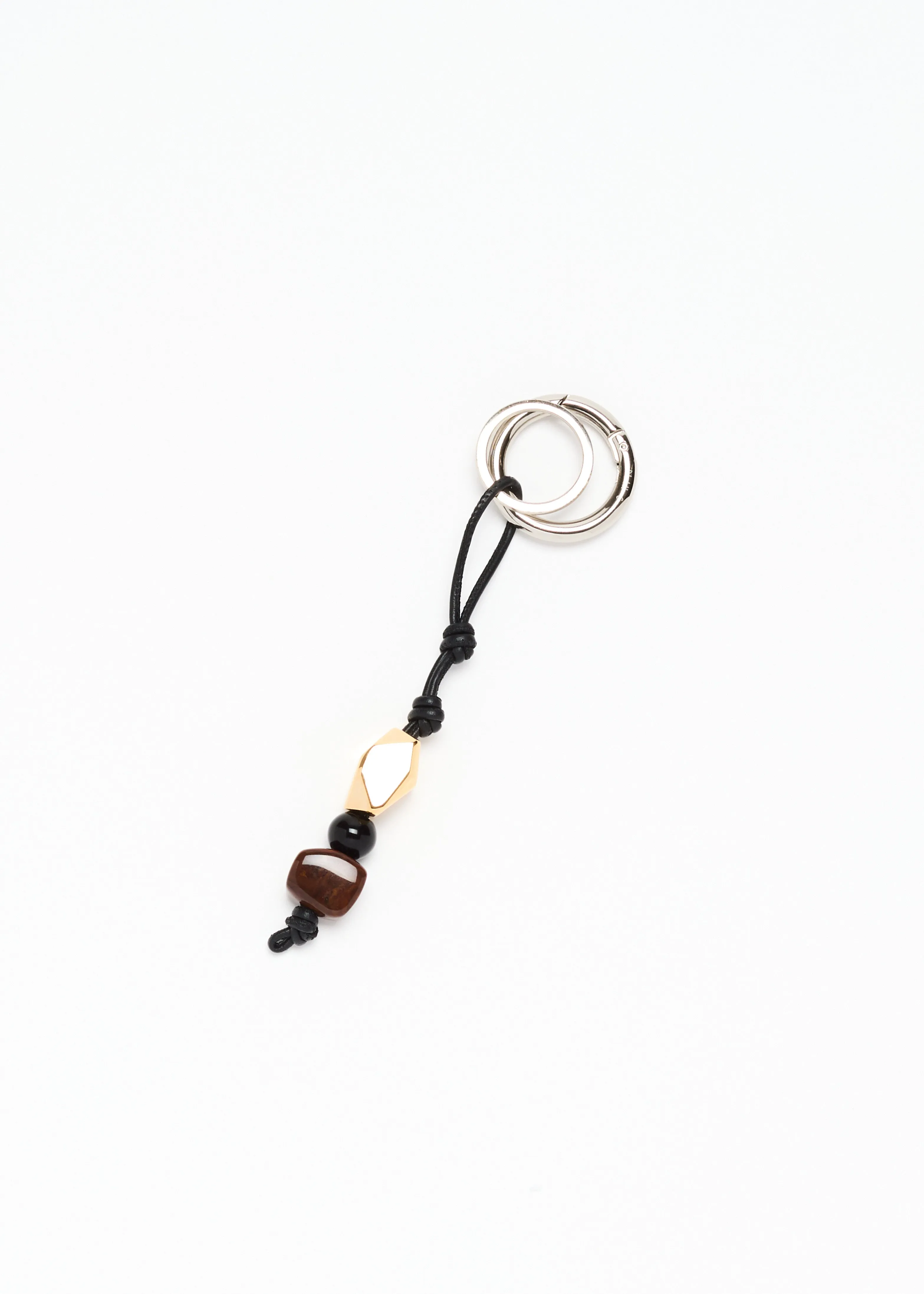 STONE AND LEATHER CHARM KEY RING sold by Plan C