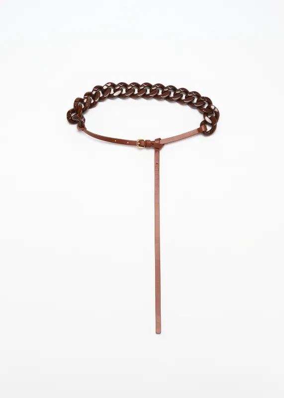TOASTED CHAIN AND LEATHER BELT made by Plan C