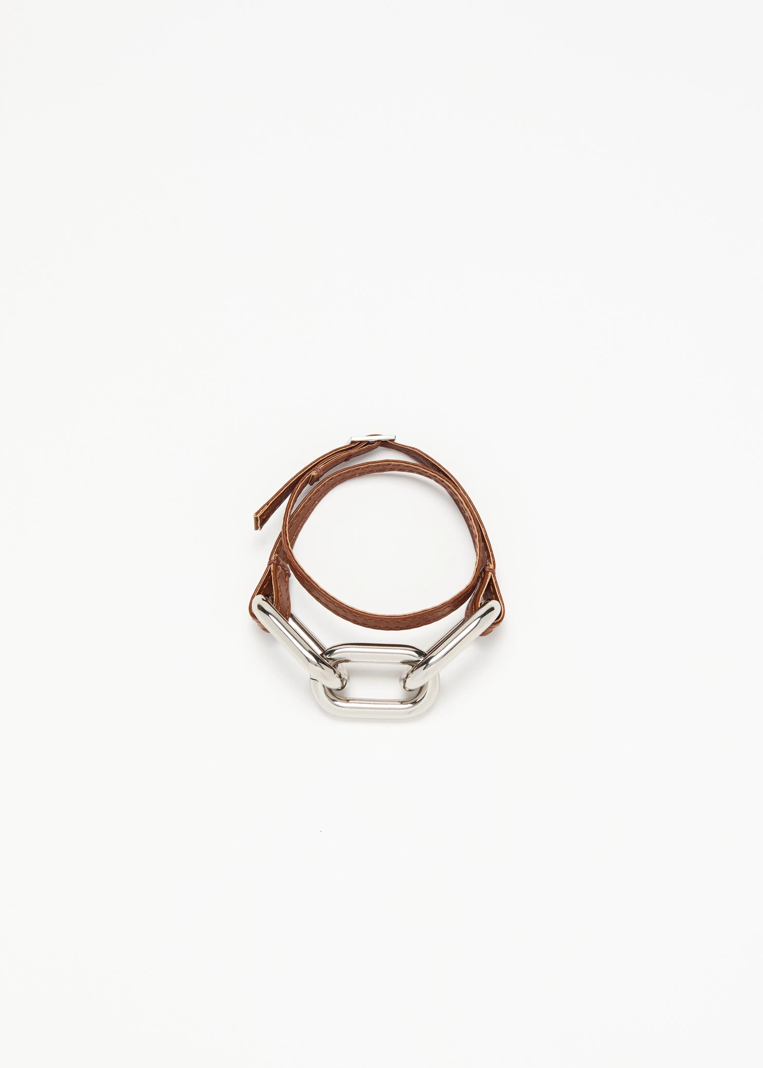 BURNED LEATHER AND METAL BIG CHAIN BRACELET sold by Plan C