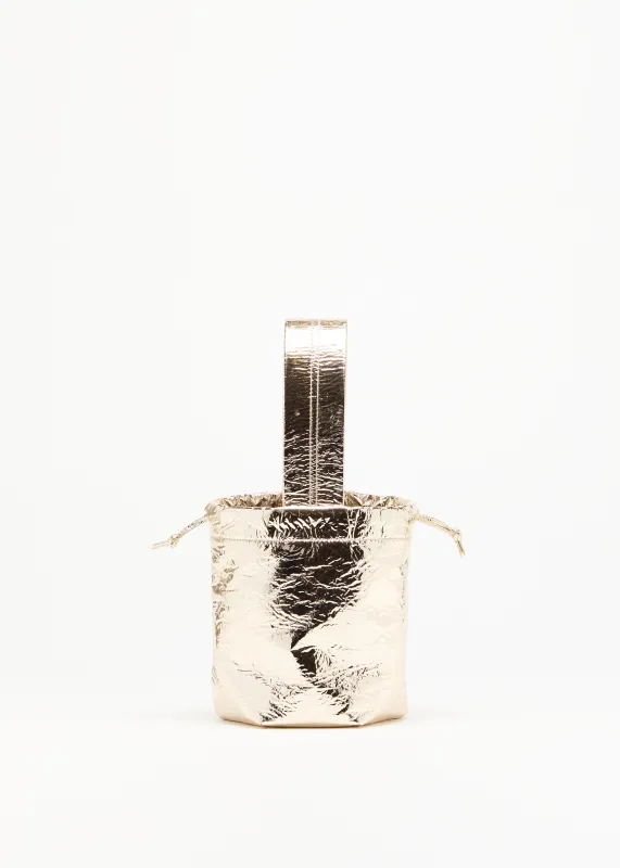 PLATINUM LAMBSKIN NAPPA BUCKET BAG made by Plan C