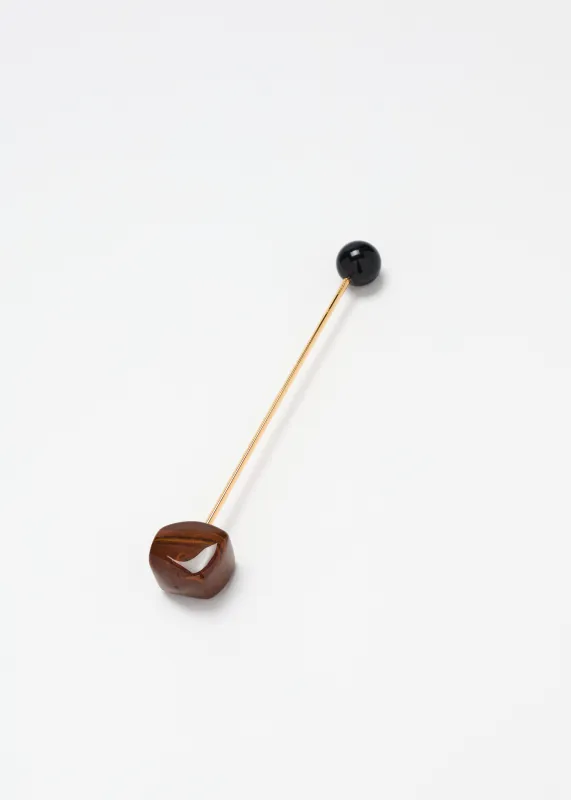 RESIN AND GOLD STICK PIN BROOCH made by Plan C