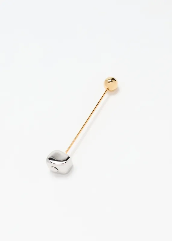METAL AND GOLD STICK PIN BROOCH made by Plan C